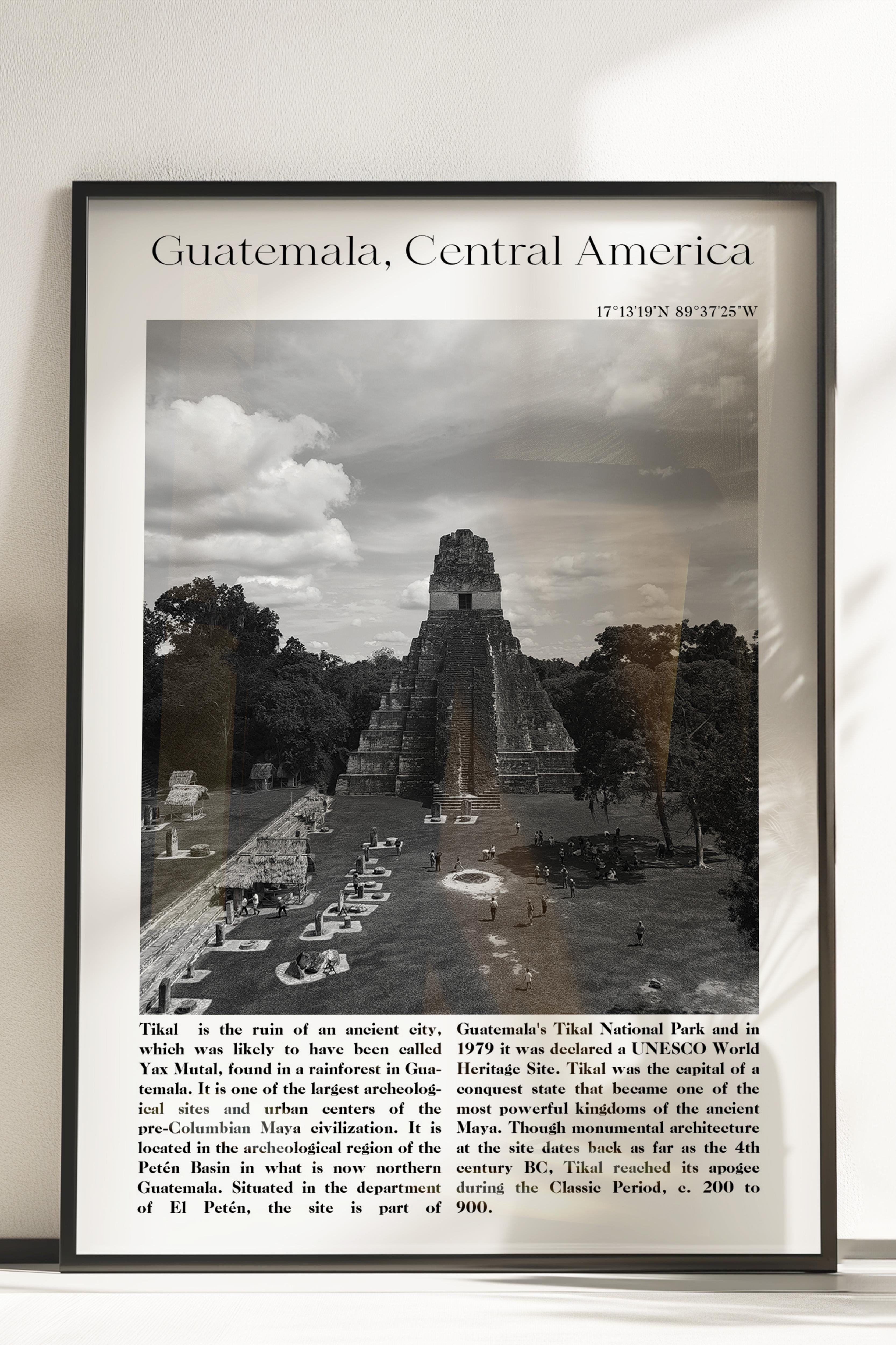 Guetemala - Central America, Şehir Temalı Poster, Çerçevesiz Duvar Posteri, NO:30014