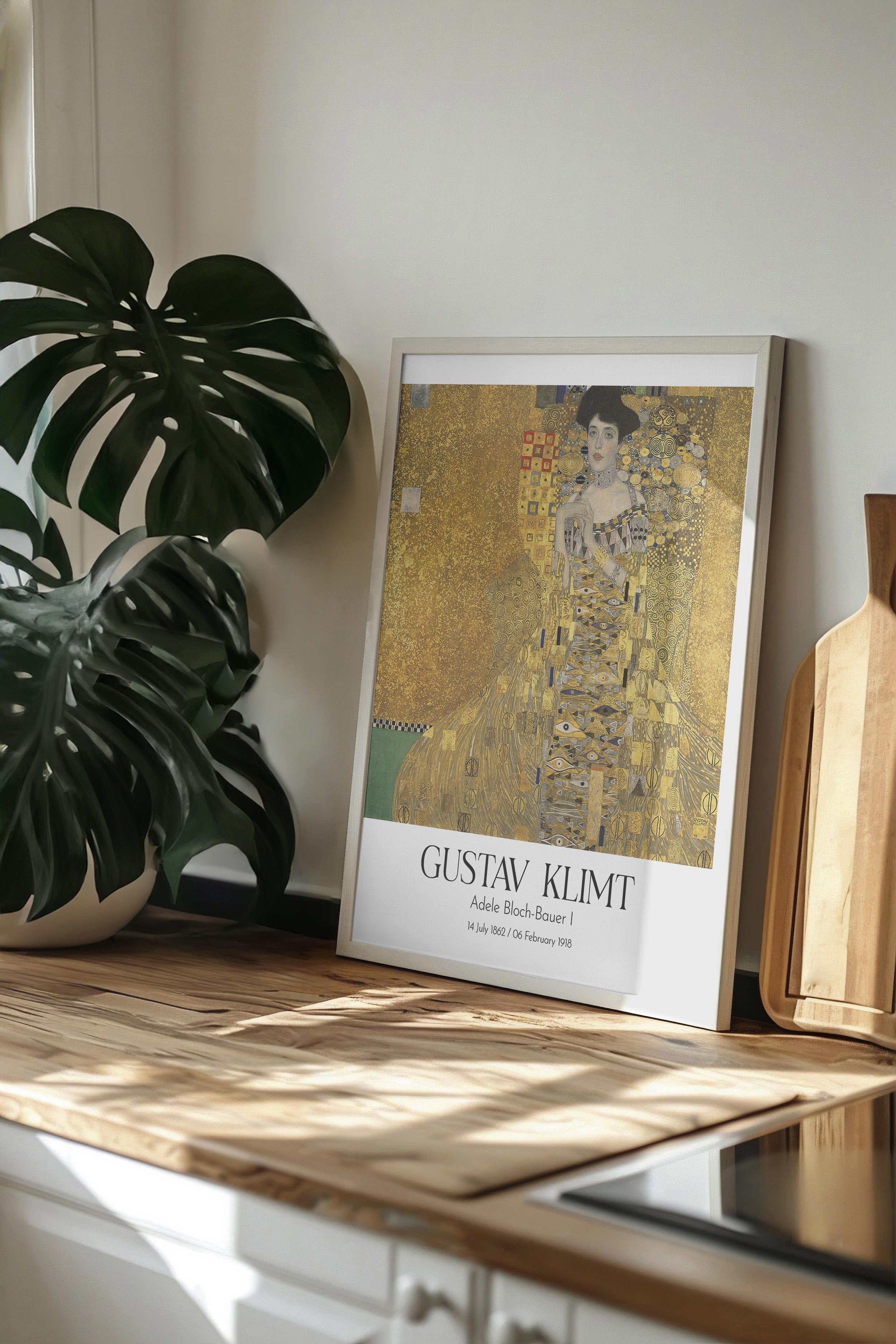 Gustav Klimt - Adele Bloch-Bauer I, Beyaz Çerçeveli Tablo, Sanat Serisi NO:111986