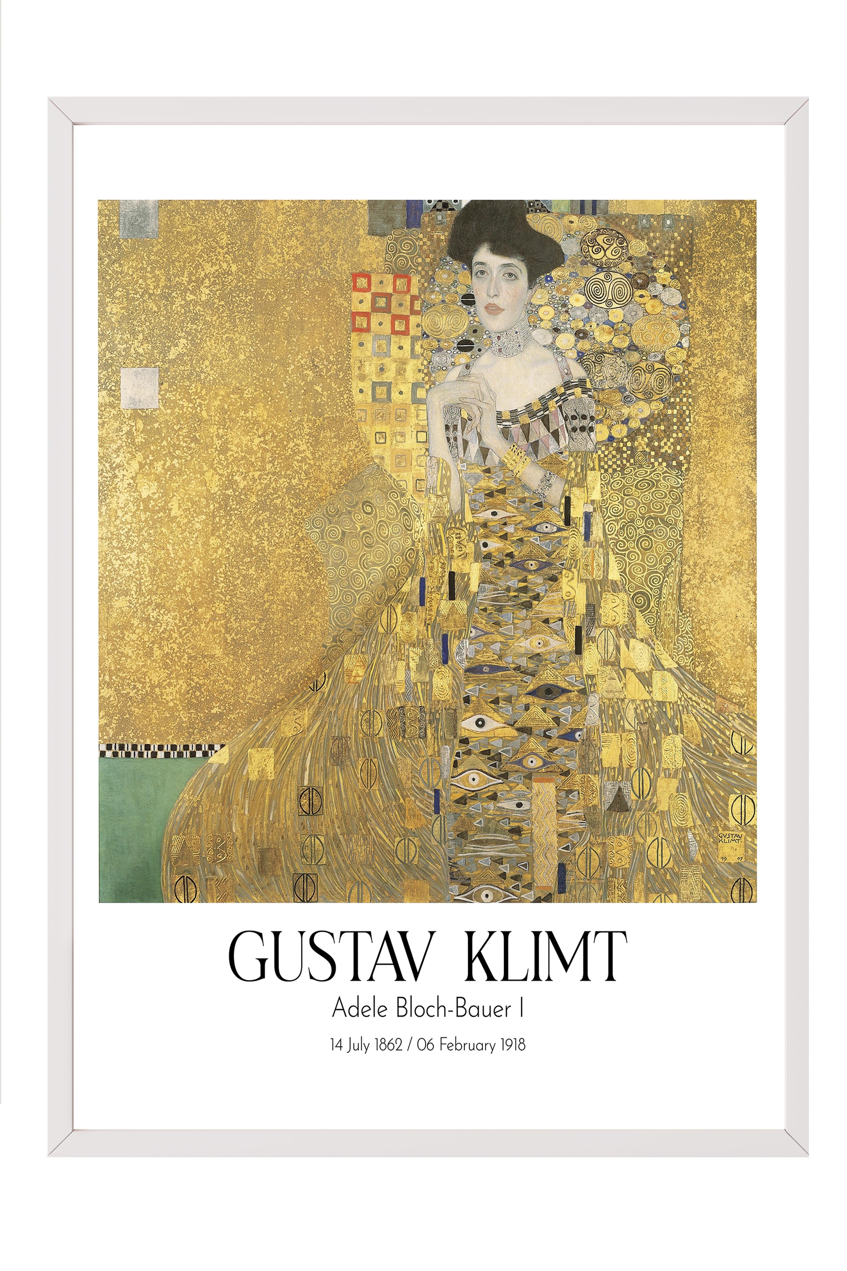 Gustav Klimt - Adele Bloch-Bauer I, Beyaz Çerçeveli Tablo, Sanat Serisi NO:111986