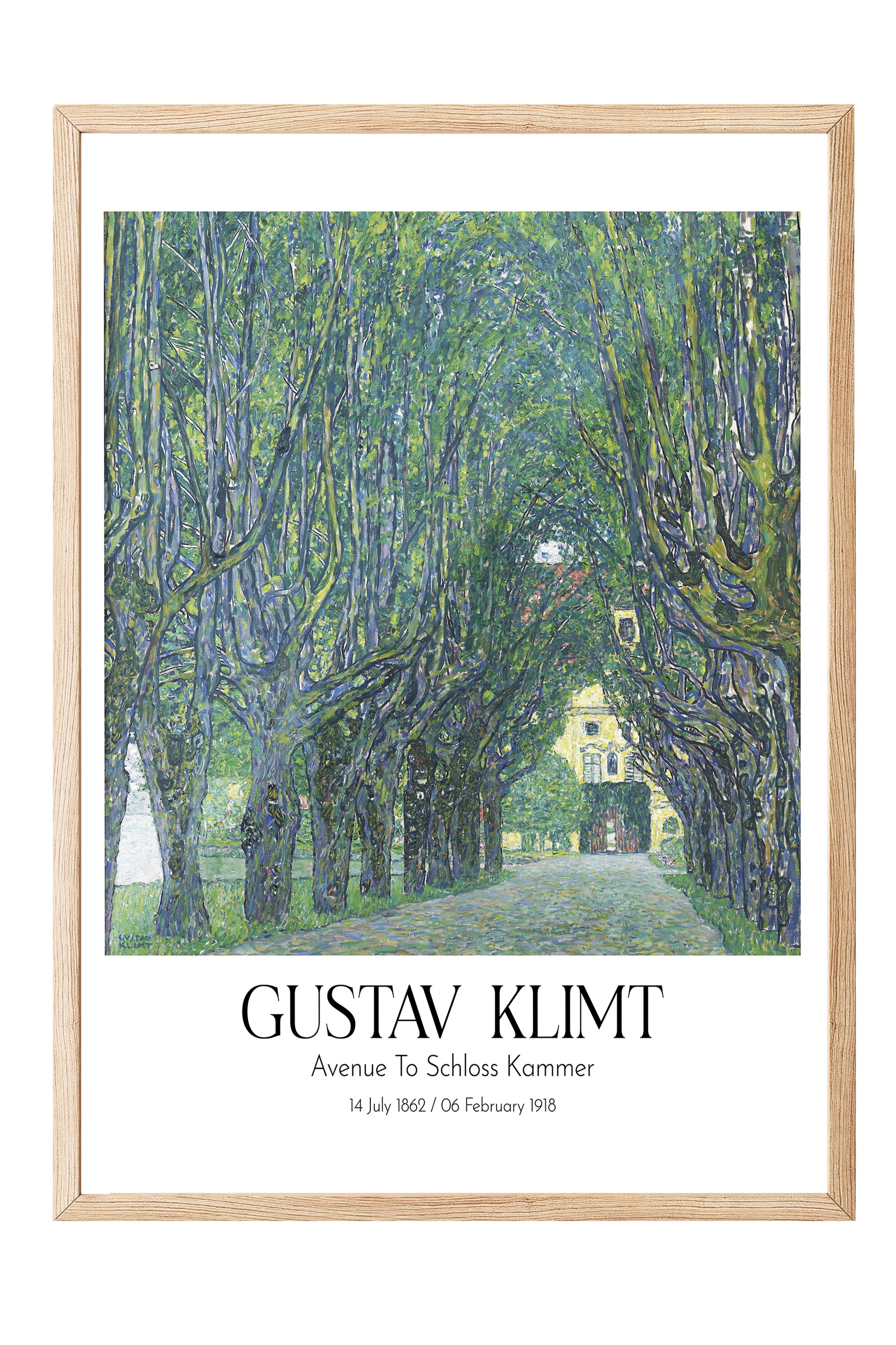 Gustav Klimt - Avenue To Schloss Kammer, Ahşap Çerçeveli Tablo, Sanat Serisi NO:111987