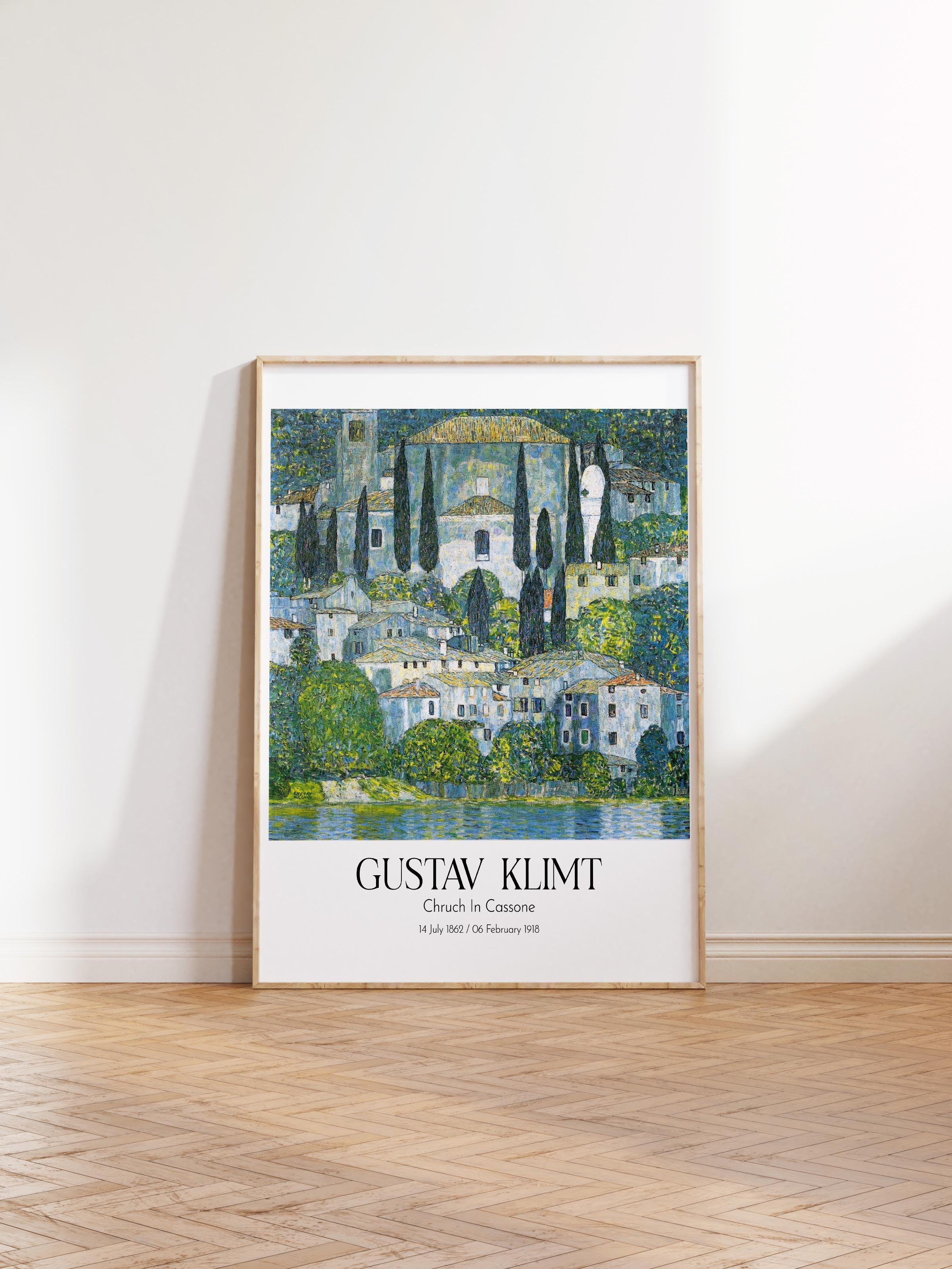 Gustav Klimt - Chruch In Cassone, Ahşap Çerçeveli Tablo, Sanat Serisi NO:111989