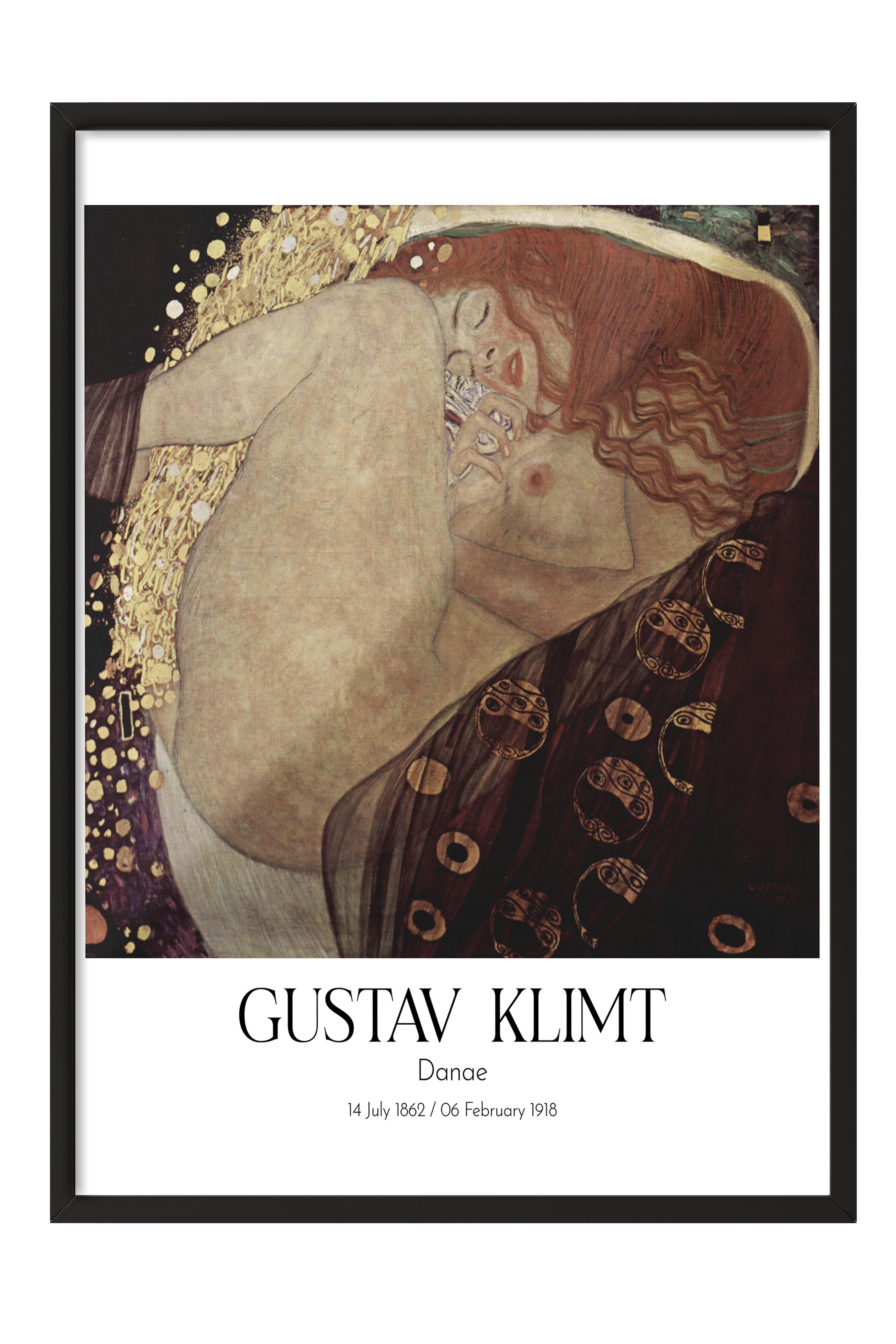 Gustav Klimt - Danae, Siyah Çerçeveli Tablo, Sanat Serisi NO:111990
