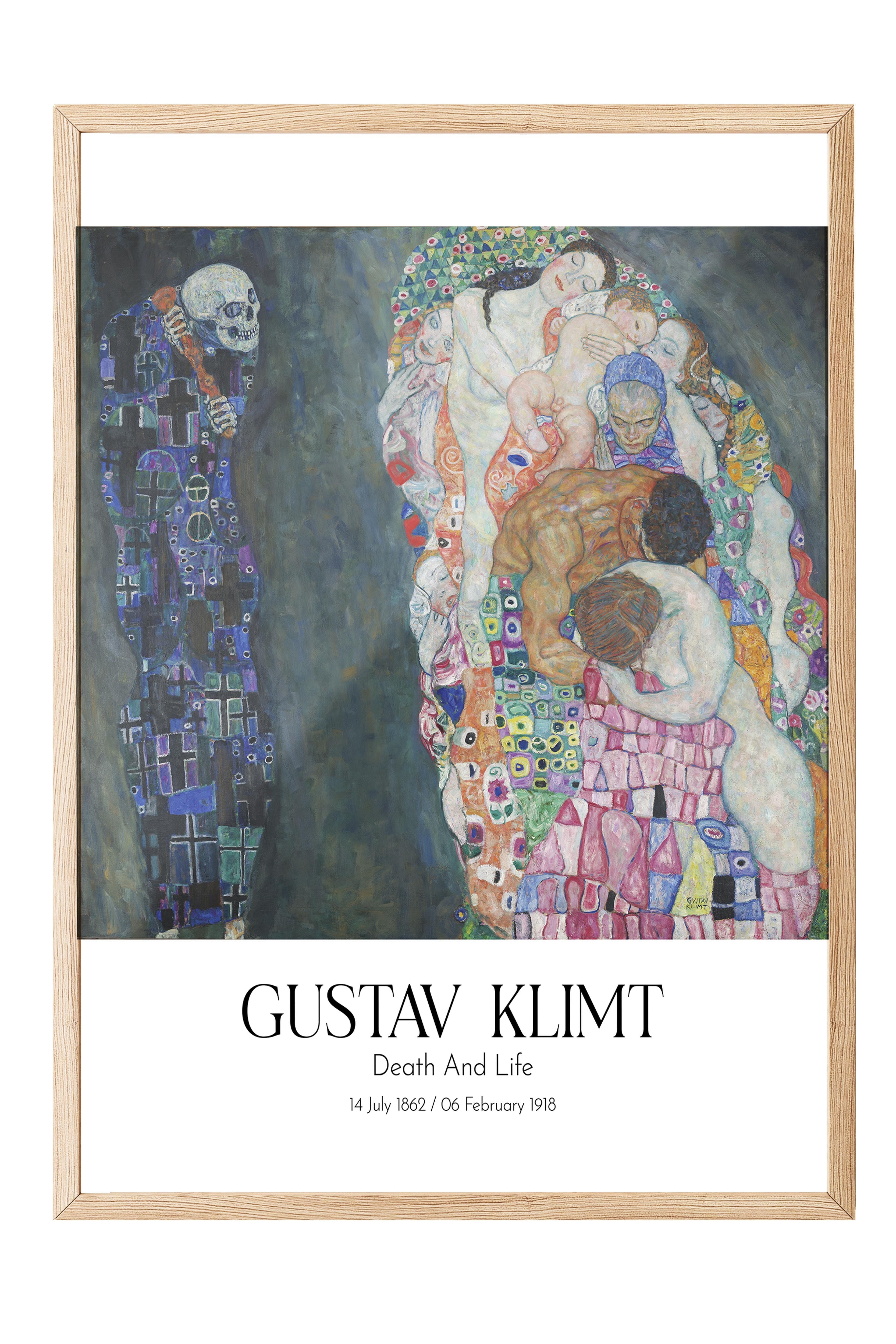 Gustav Klimt - Death And Life, Ahşap Çerçeveli Tablo, Sanat Serisi NO:111970