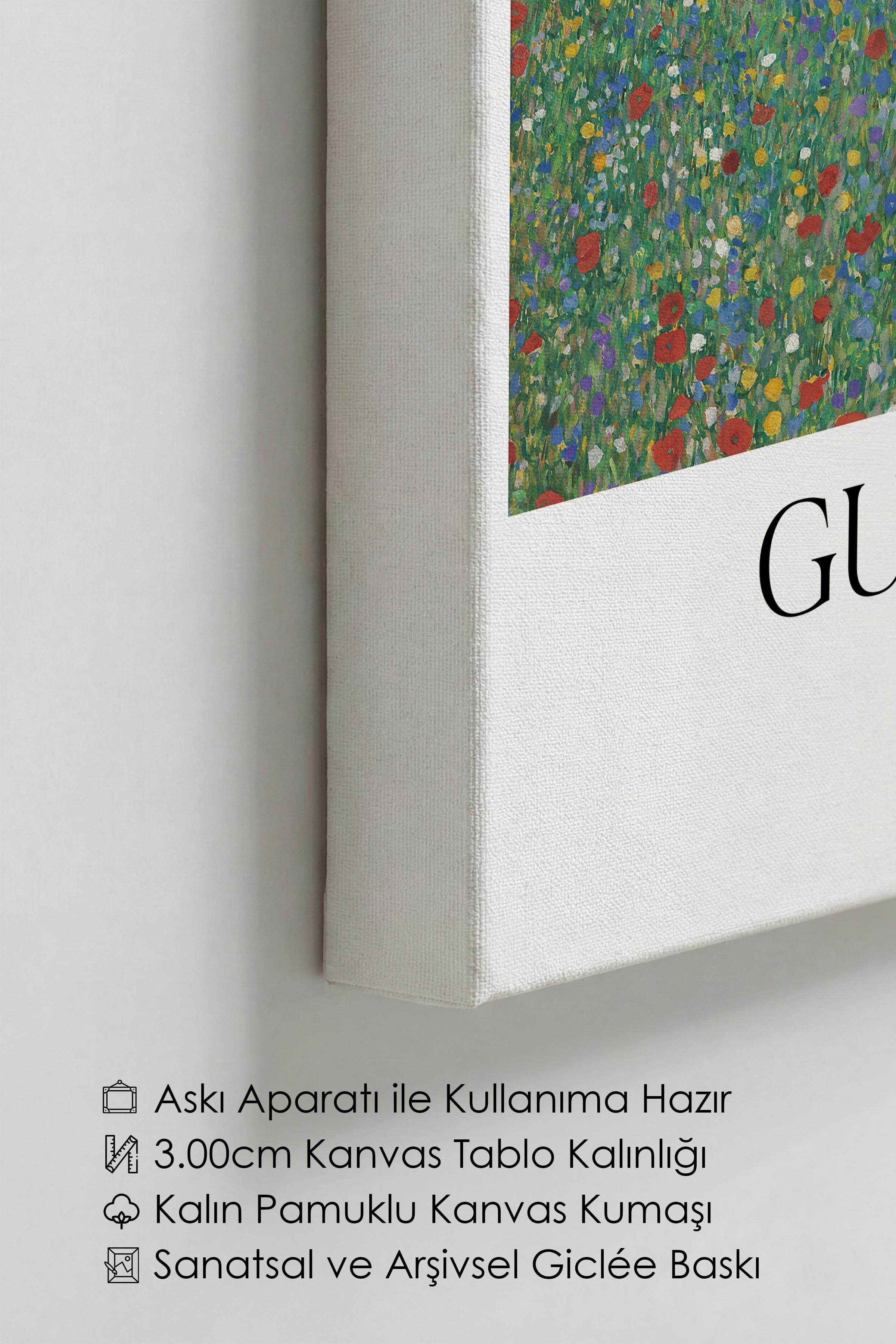 Gustav Klimt - Flowering Poppies, Kanvas Tablo, Sanat Serisi NO:111972