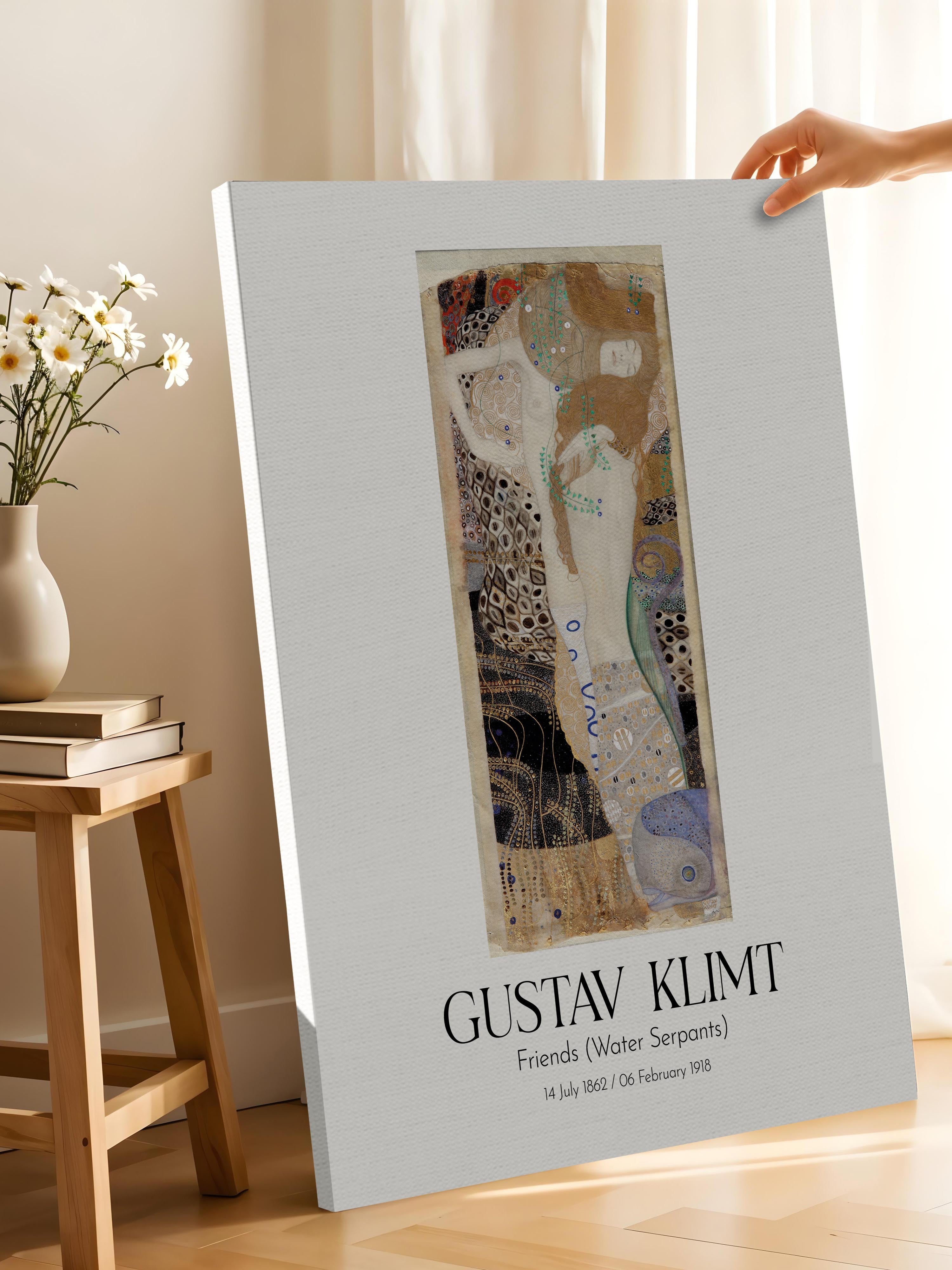 Gustav Klimt - Friends (Water Serpants), Kanvas Tablo, Sanat Serisi NO:111973