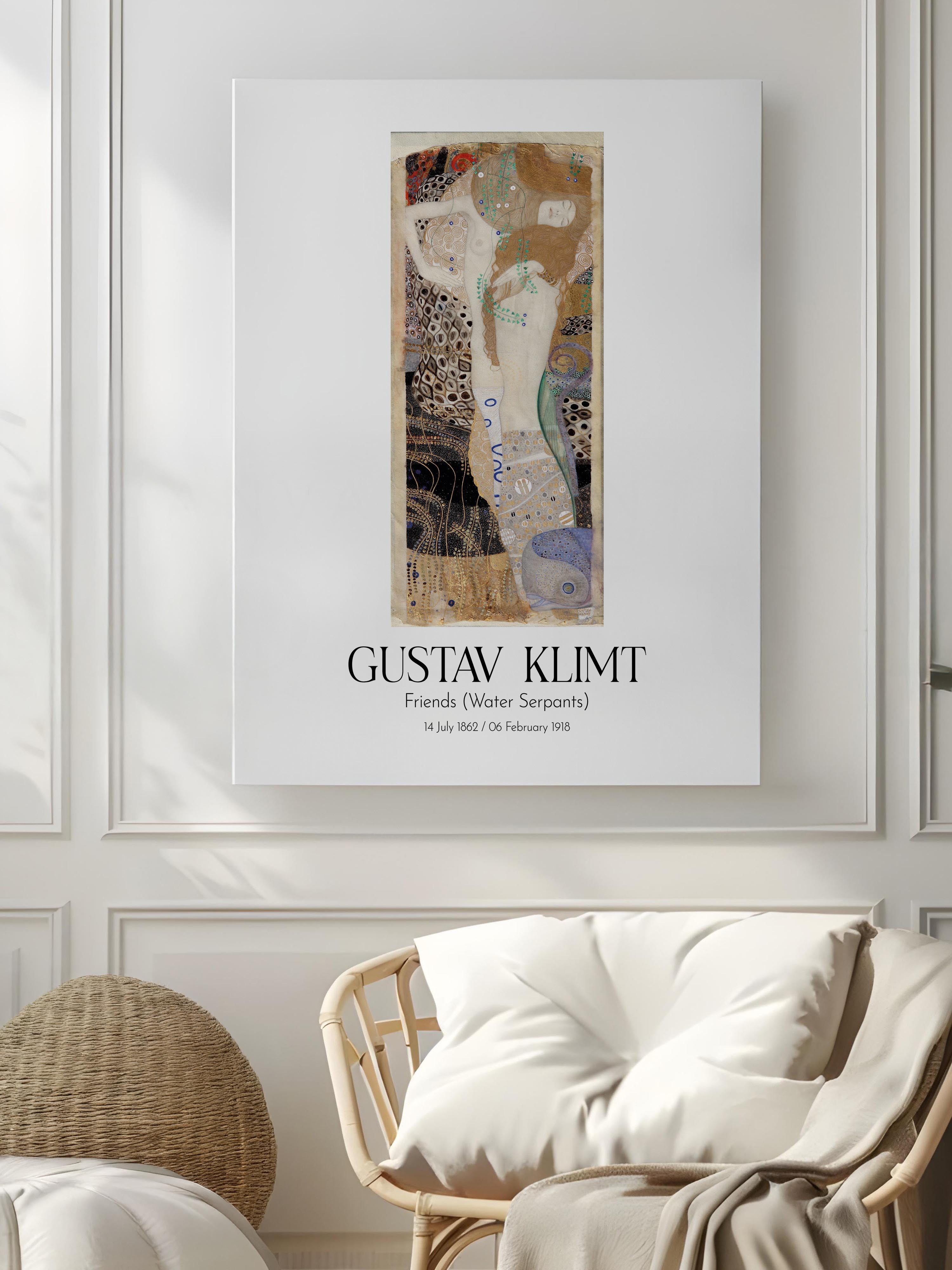 Gustav Klimt - Friends (Water Serpants), Kanvas Tablo, Sanat Serisi NO:111973