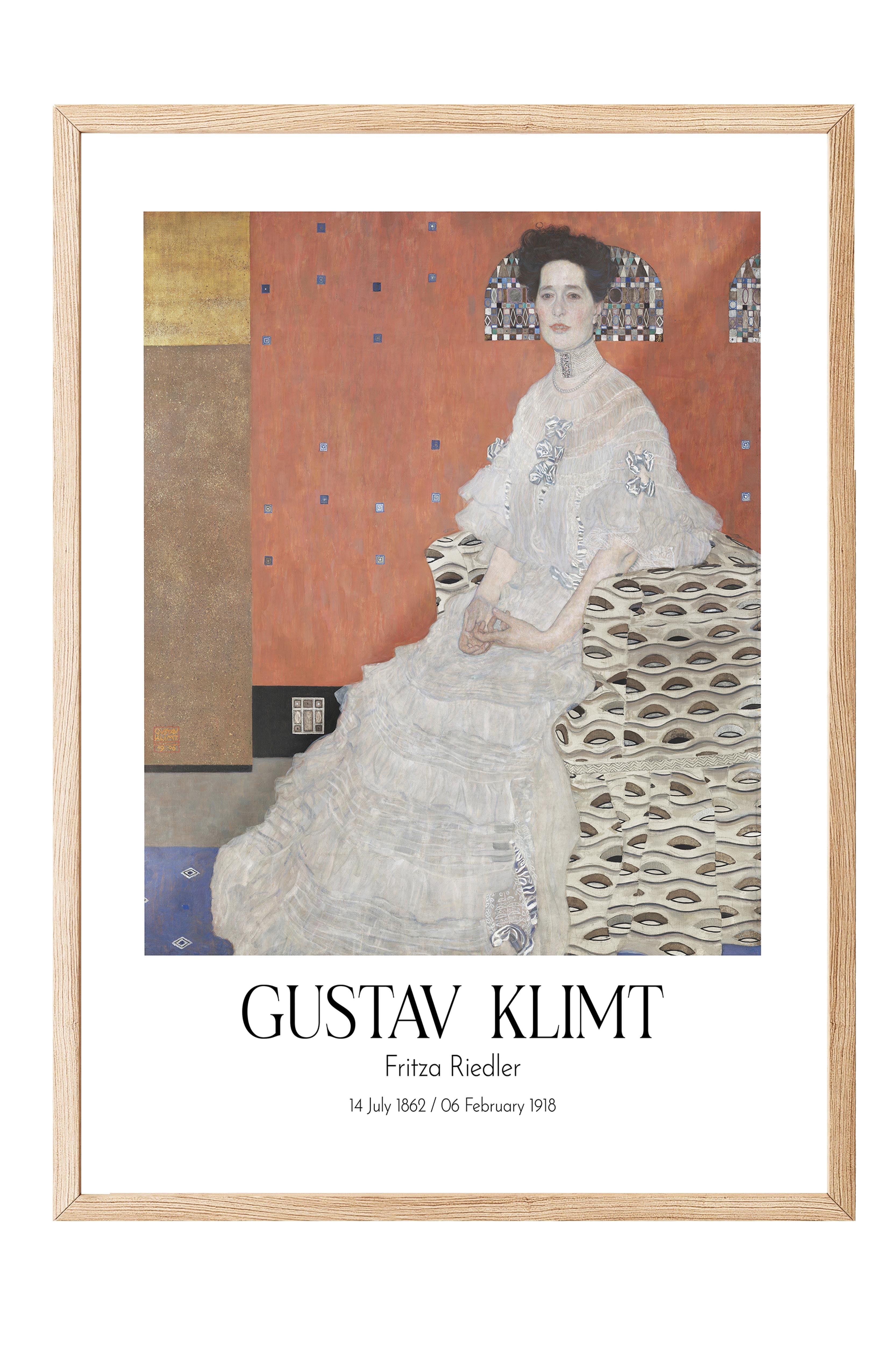 Gustav Klimt - Fritza Riedler, Ahşap Çerçeveli Tablo, Sanat Serisi NO:111992
