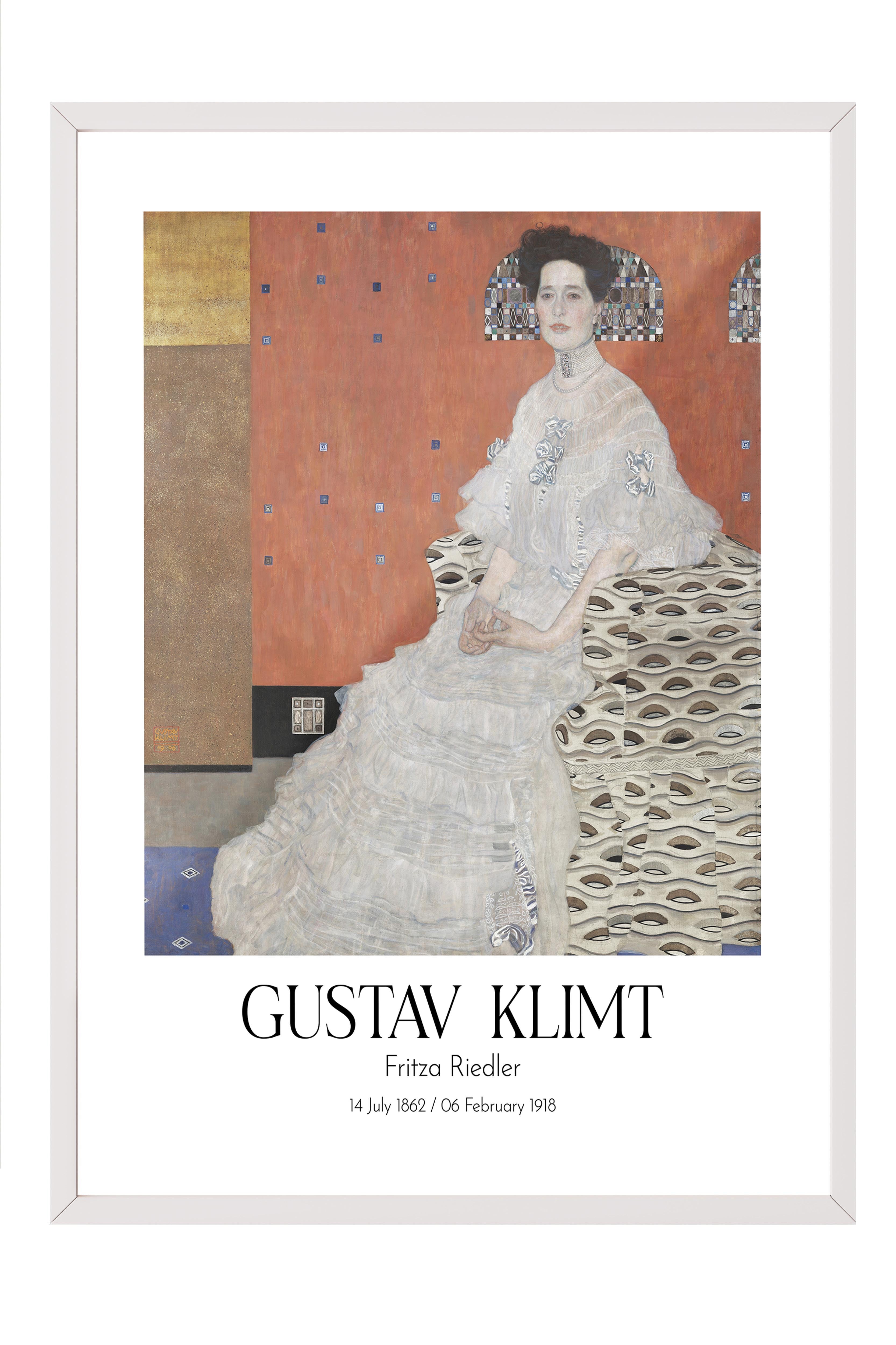 Gustav Klimt - Fritza Riedler, Beyaz Çerçeveli Tablo, Sanat Serisi NO:111992