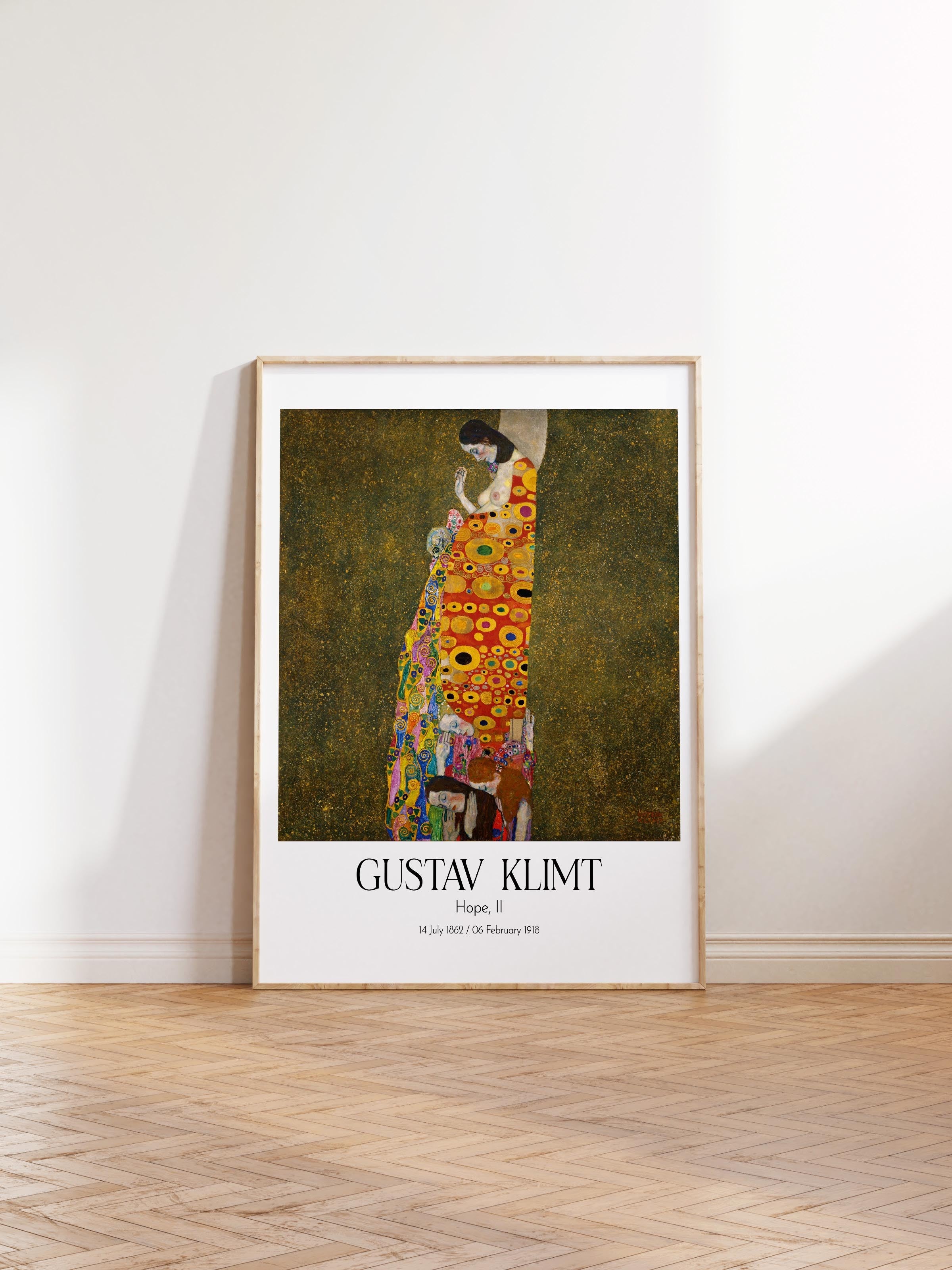 Gustav Klimt - Hope, II, Ahşap Çerçeveli Tablo, Sanat Serisi NO:111974
