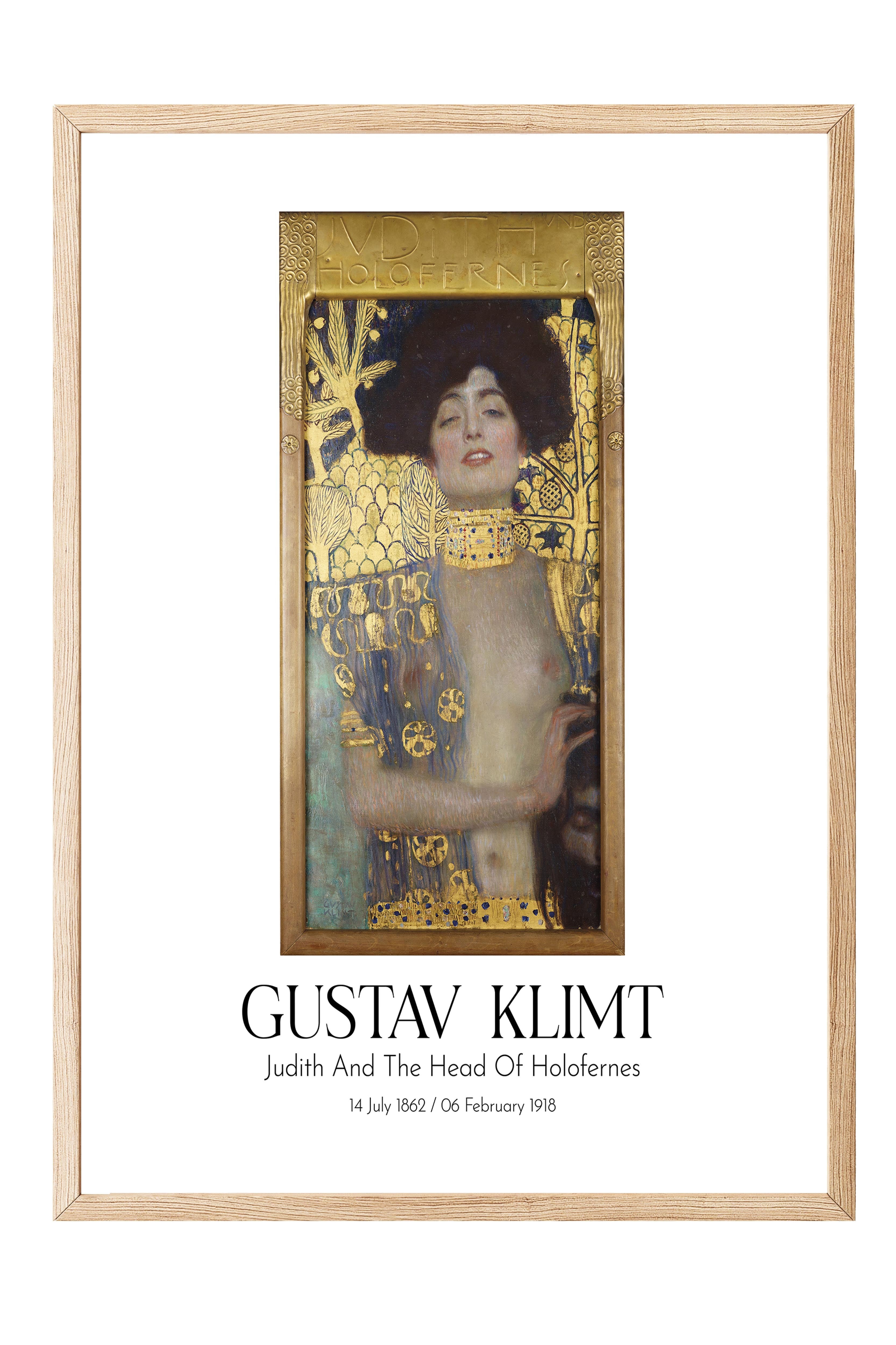 Gustav Klimt - Judith And The Head Of Holofernes, Ahşap Çerçeveli Tablo, Sanat Serisi NO:111994