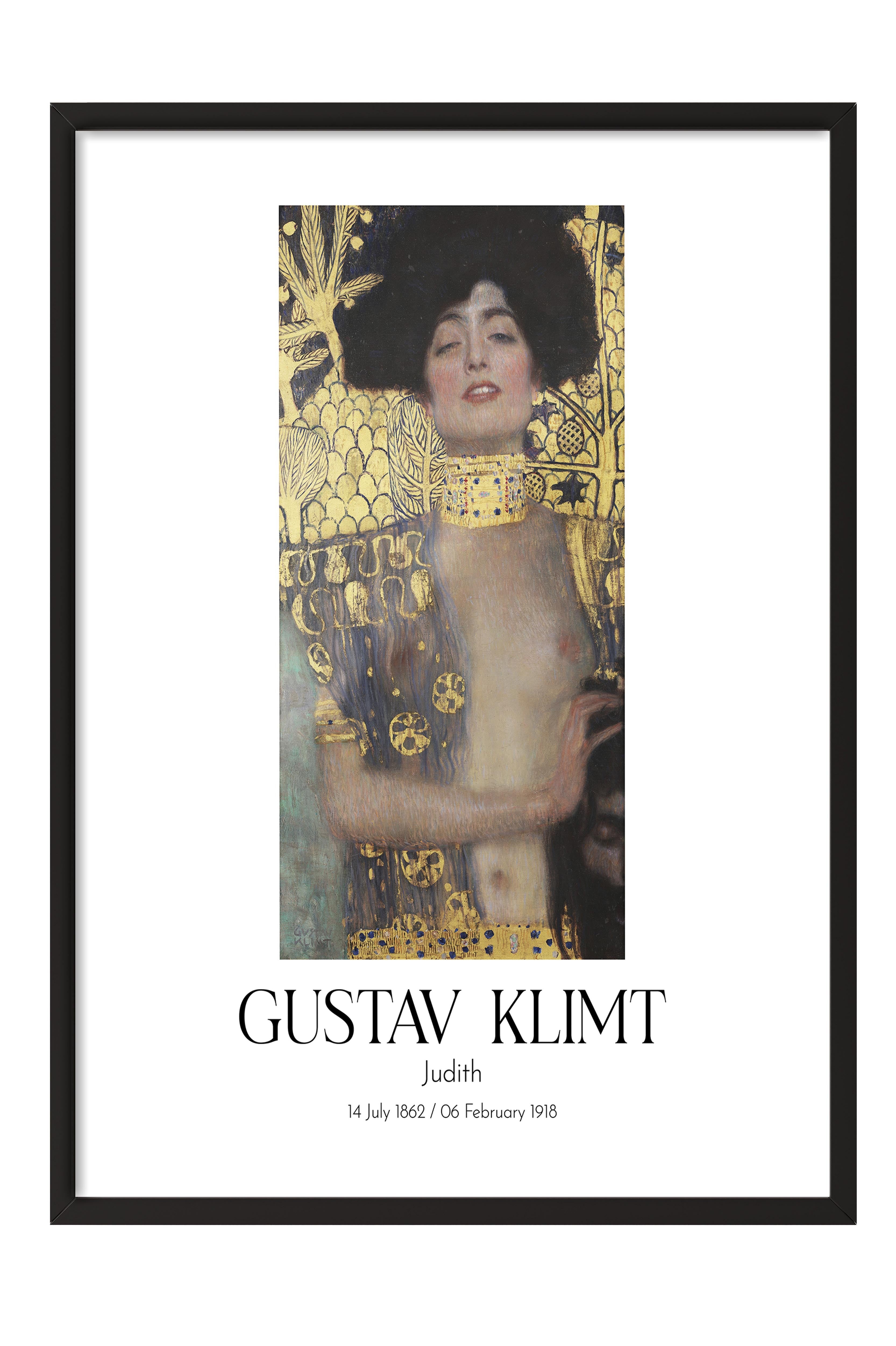Gustav Klimt - Judith, Siyah Çerçeveli Tablo, Sanat Serisi NO:111976