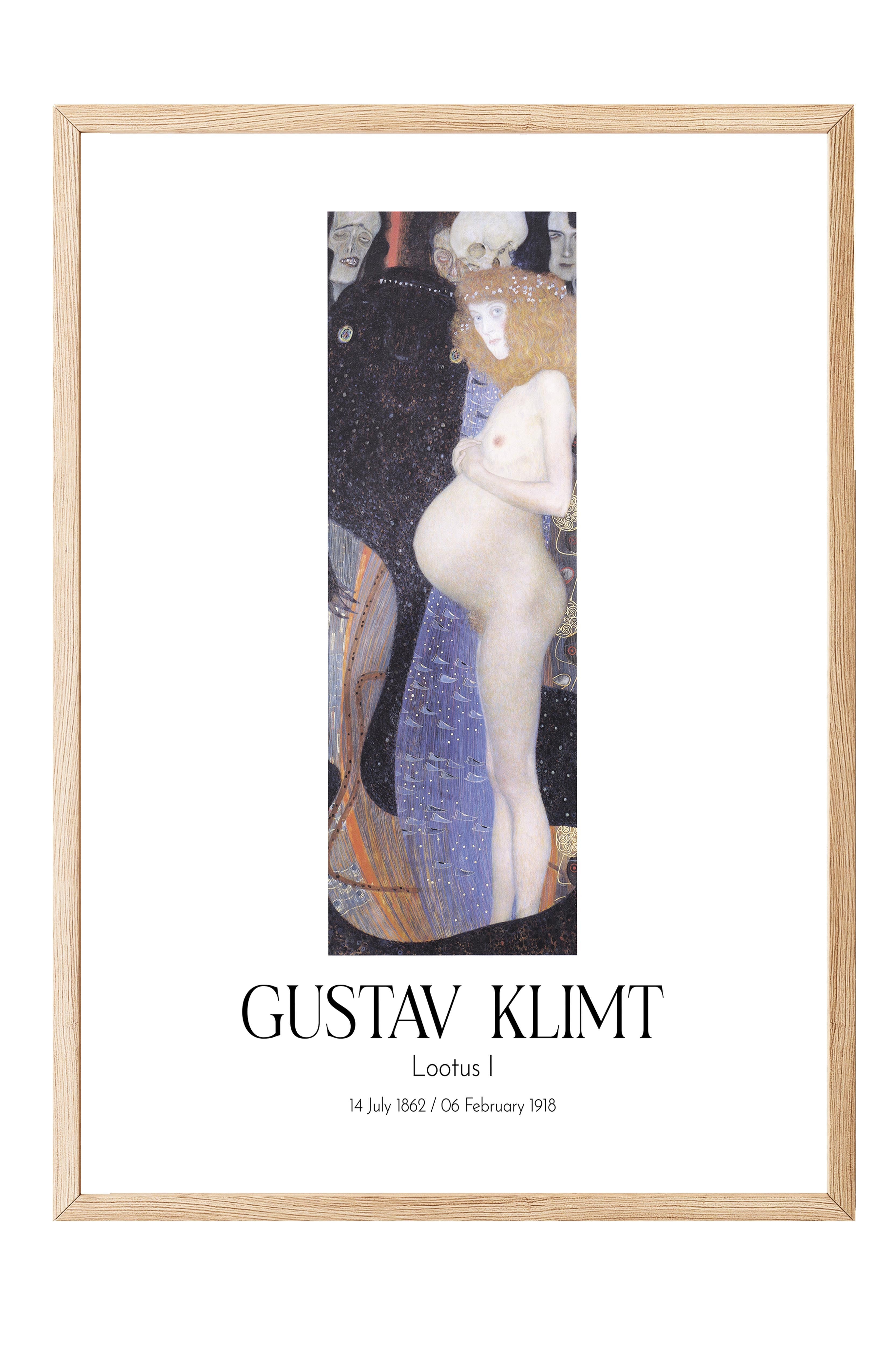 Gustav Klimt - Lootus I, Ahşap Çerçeveli Tablo, Sanat Serisi NO:111977