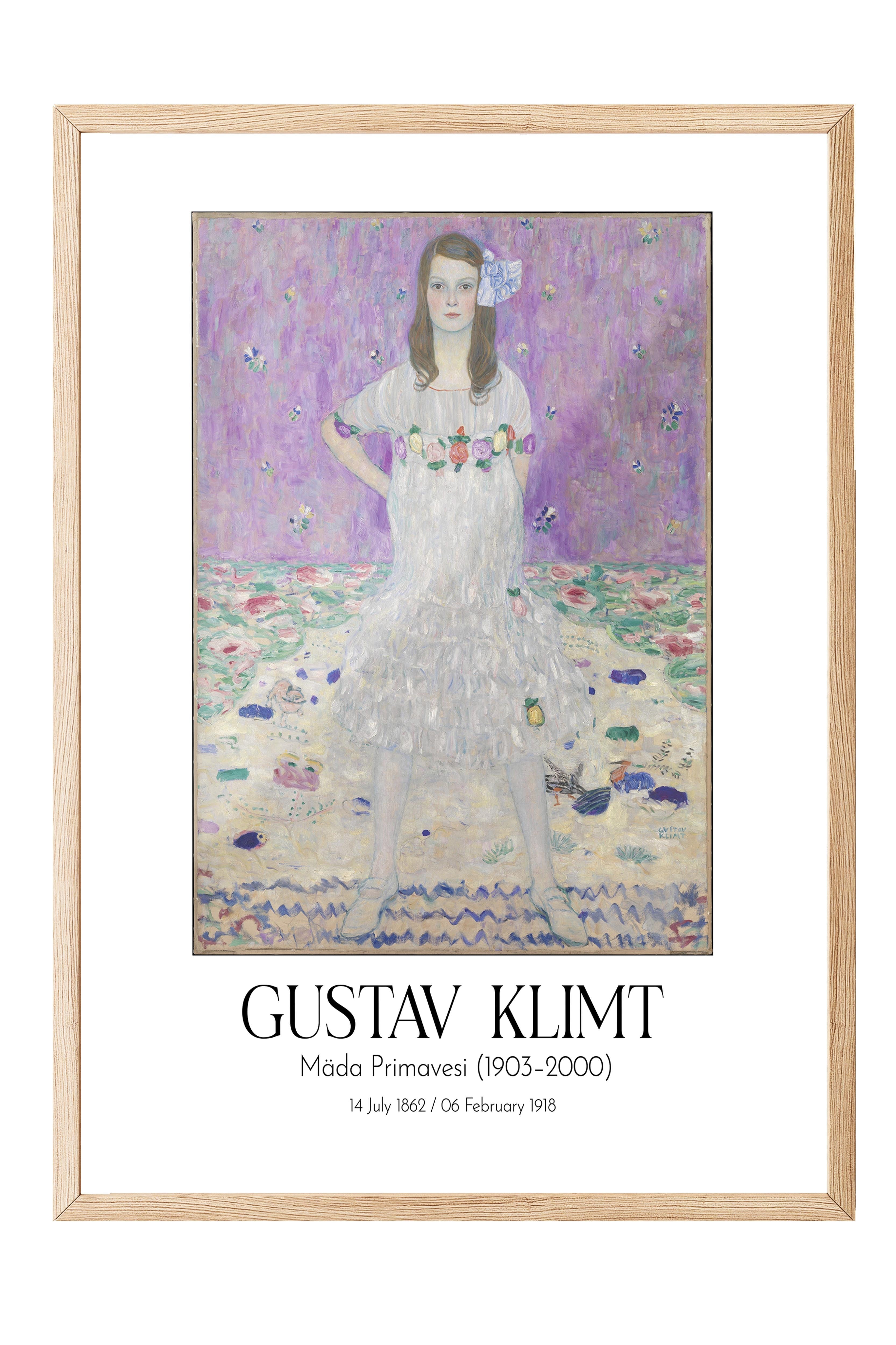 Gustav Klimt - Mäda Primavesi (1903–2000), Ahşap Çerçeveli Tablo, Sanat Serisi NO:111996