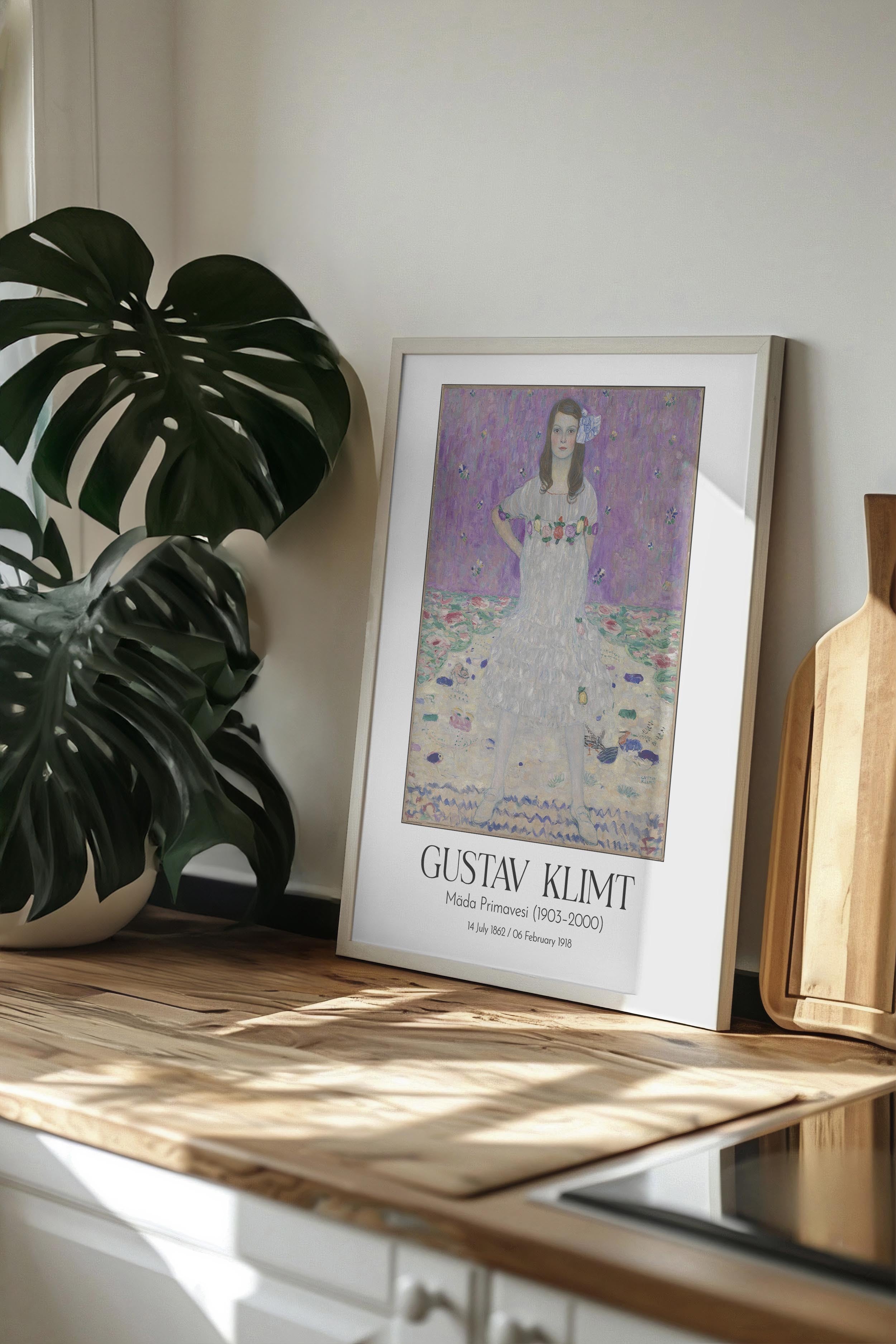 Gustav Klimt - Mäda Primavesi (1903–2000), Beyaz Çerçeveli Tablo, Sanat Serisi NO:111996