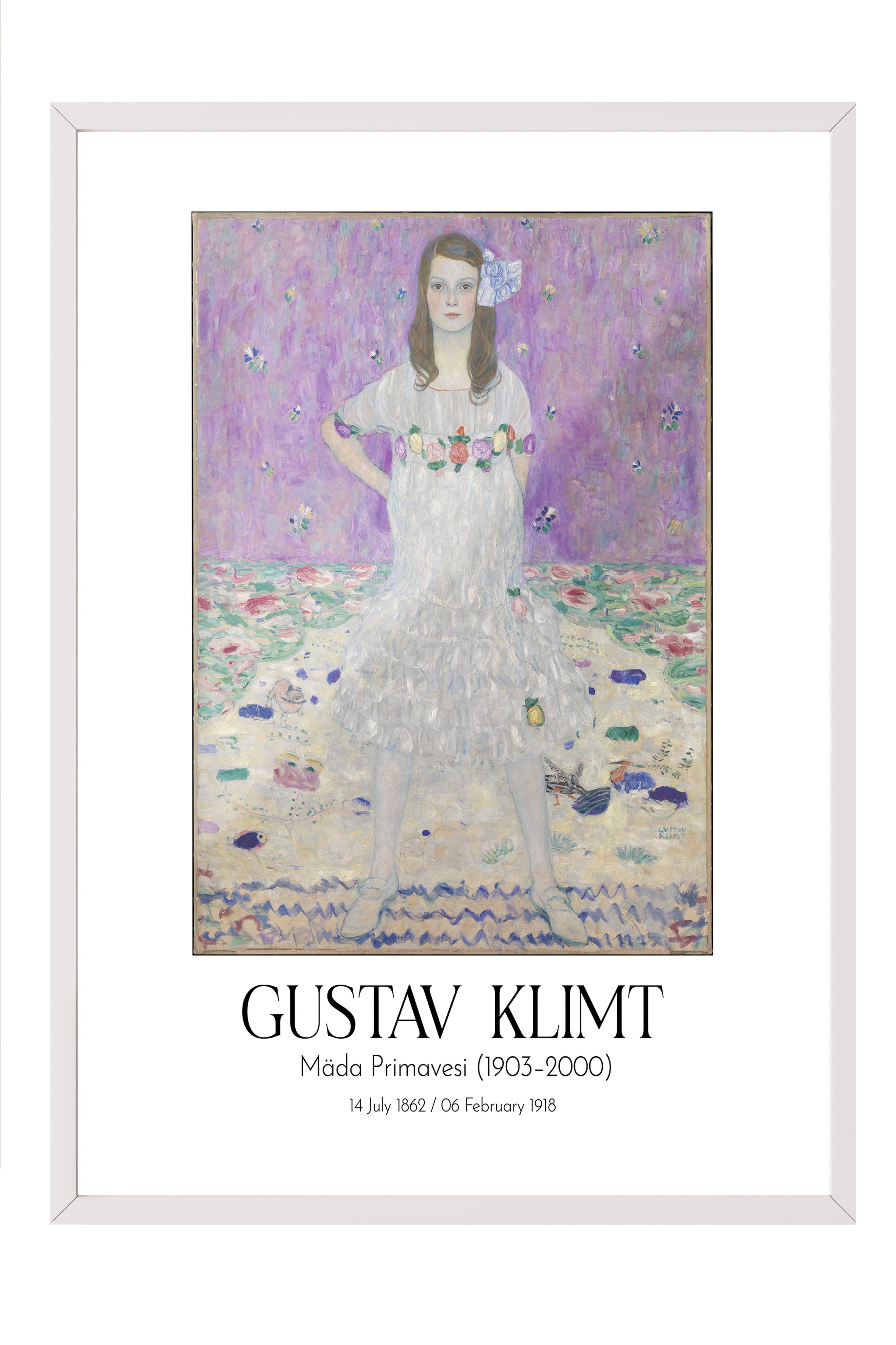 Gustav Klimt - Mäda Primavesi (1903–2000), Beyaz Çerçeveli Tablo, Sanat Serisi NO:111996