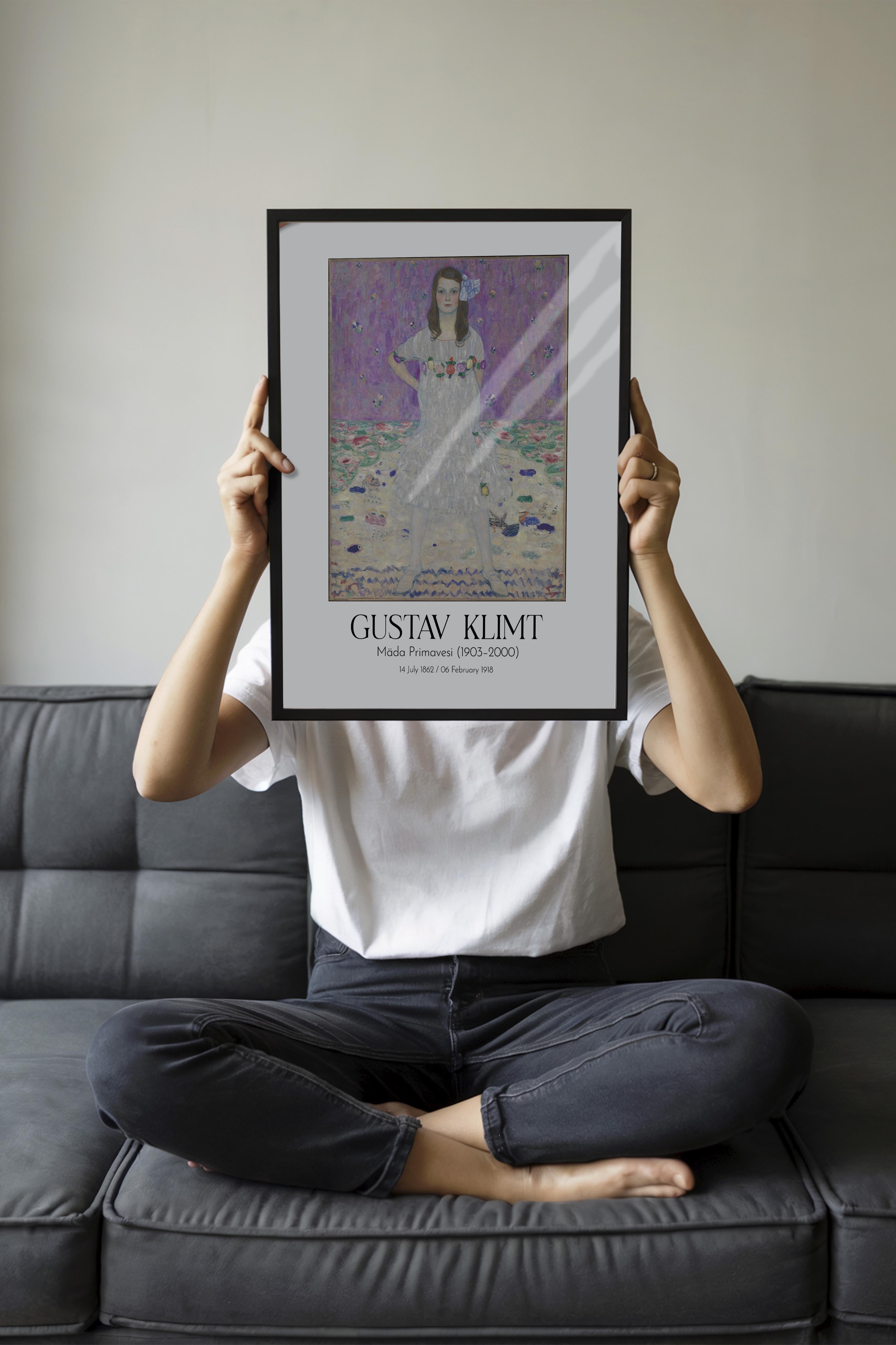 Gustav Klimt - Mäda Primavesi (1903–2000), Siyah Çerçeveli Tablo, Sanat Serisi NO:111996