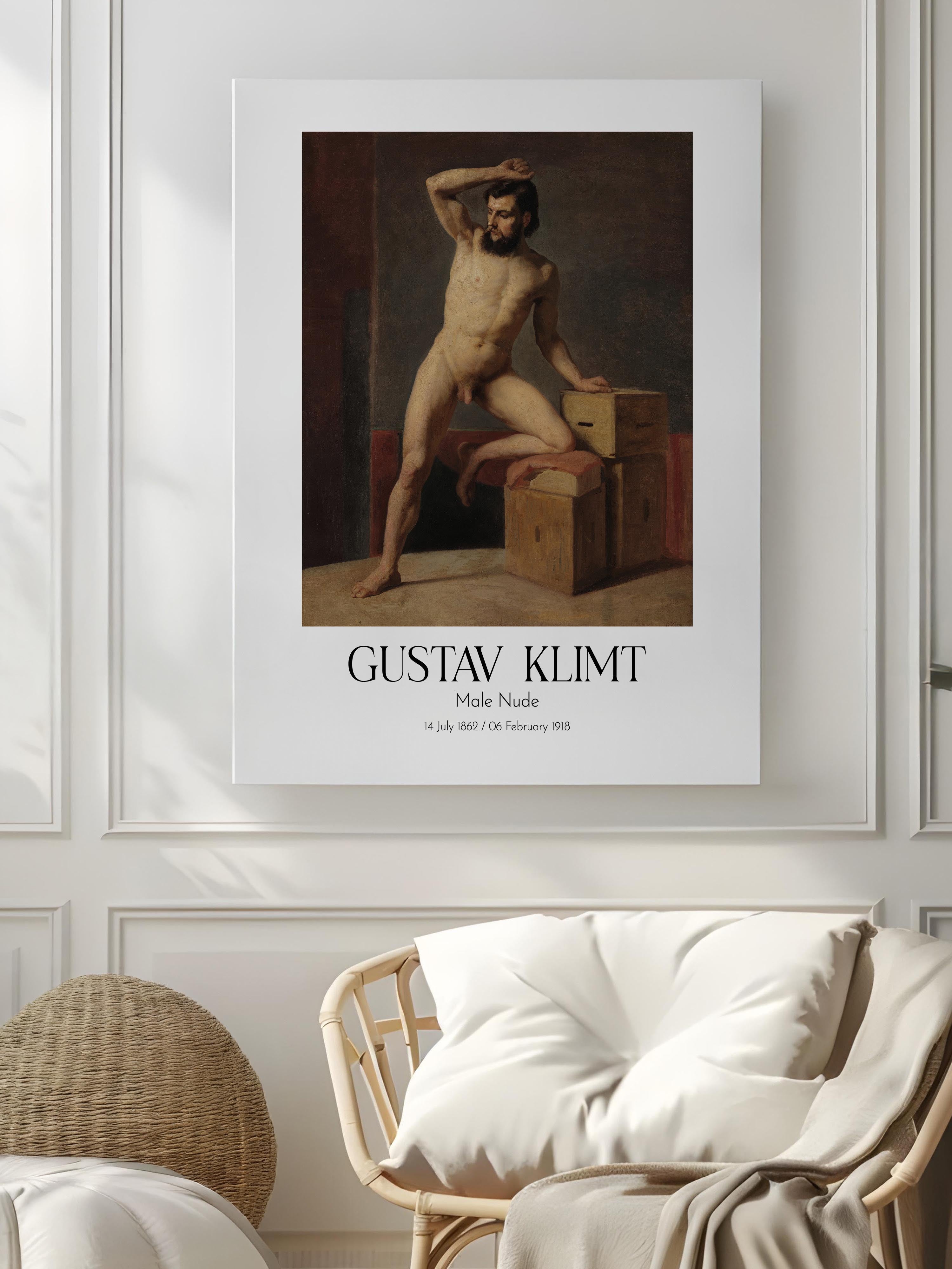 Gustav Klimt - Male Nude, Kanvas Tablo, Sanat Serisi NO:111978