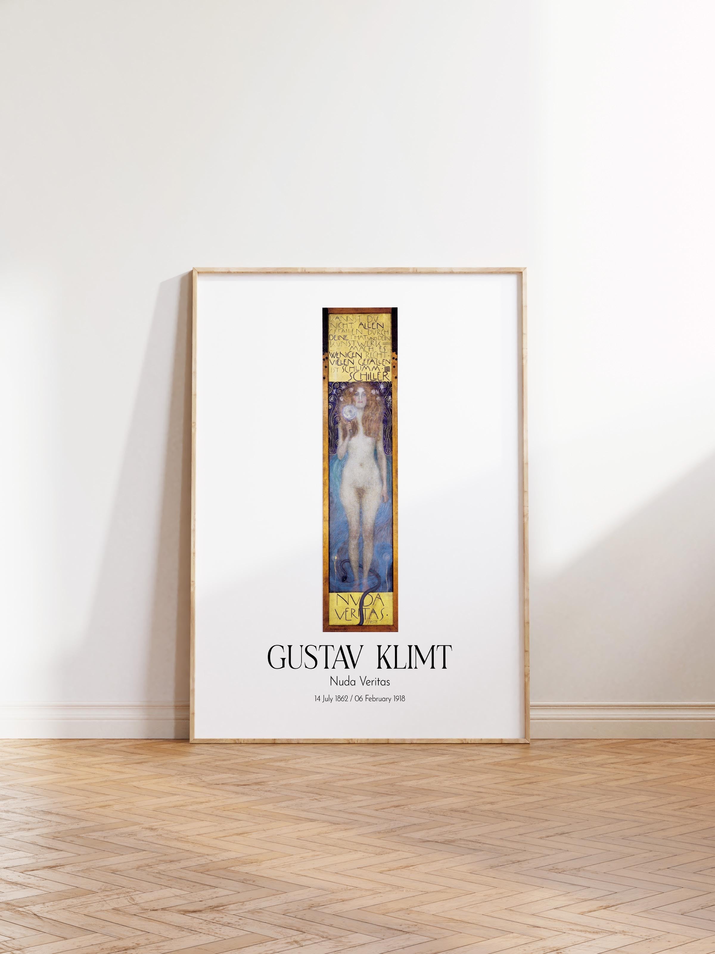 Gustav Klimt - Nuda Veritas, Ahşap Çerçeveli Tablo, Sanat Serisi NO:111997