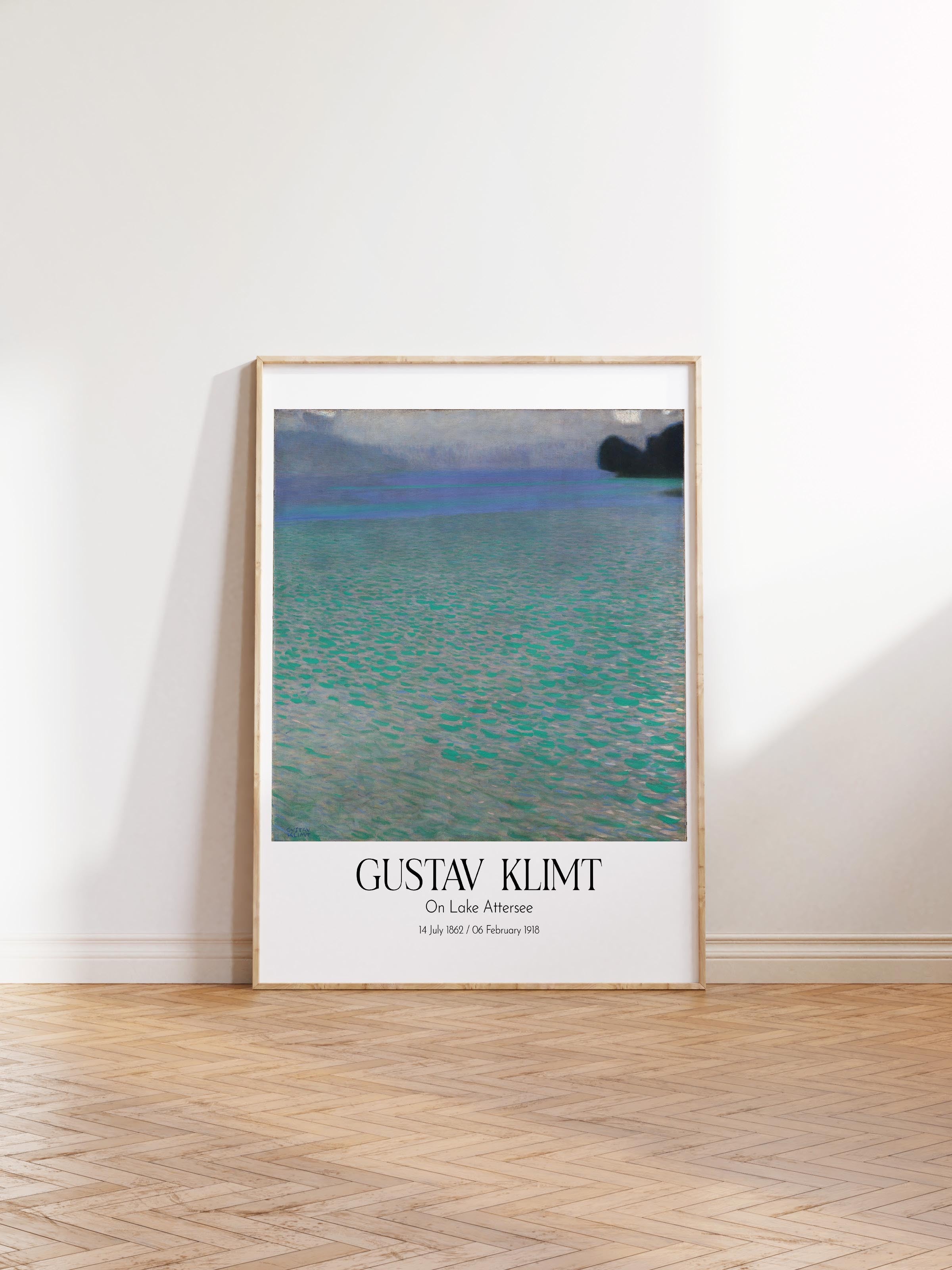Gustav Klimt - On Lake Attersee, Ahşap Çerçeveli Tablo, Sanat Serisi NO:111980