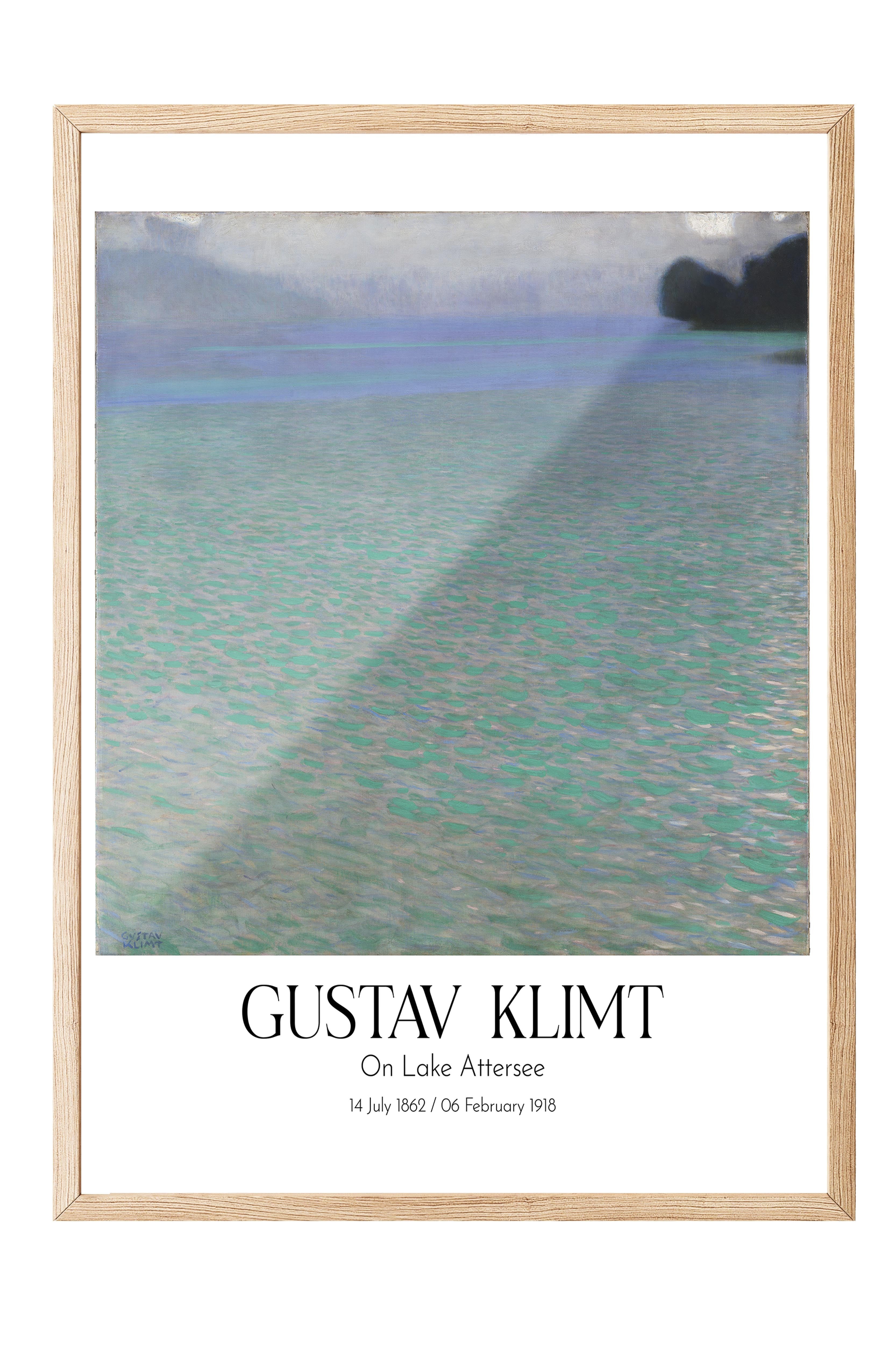 Gustav Klimt - On Lake Attersee, Ahşap Çerçeveli Tablo, Sanat Serisi NO:111980