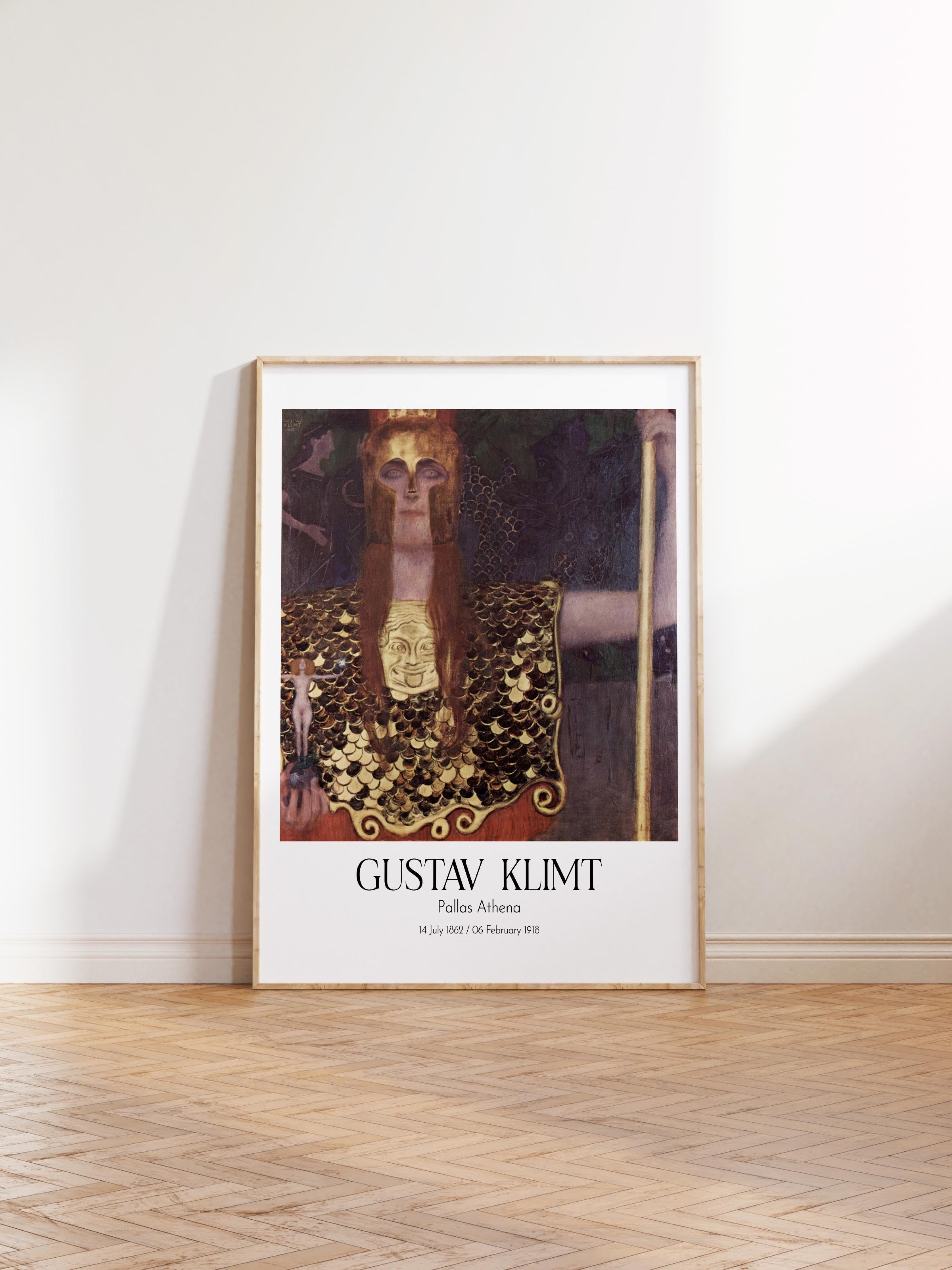 Gustav Klimt - Pallas Athena, Ahşap Çerçeveli Tablo, Sanat Serisi NO:111998