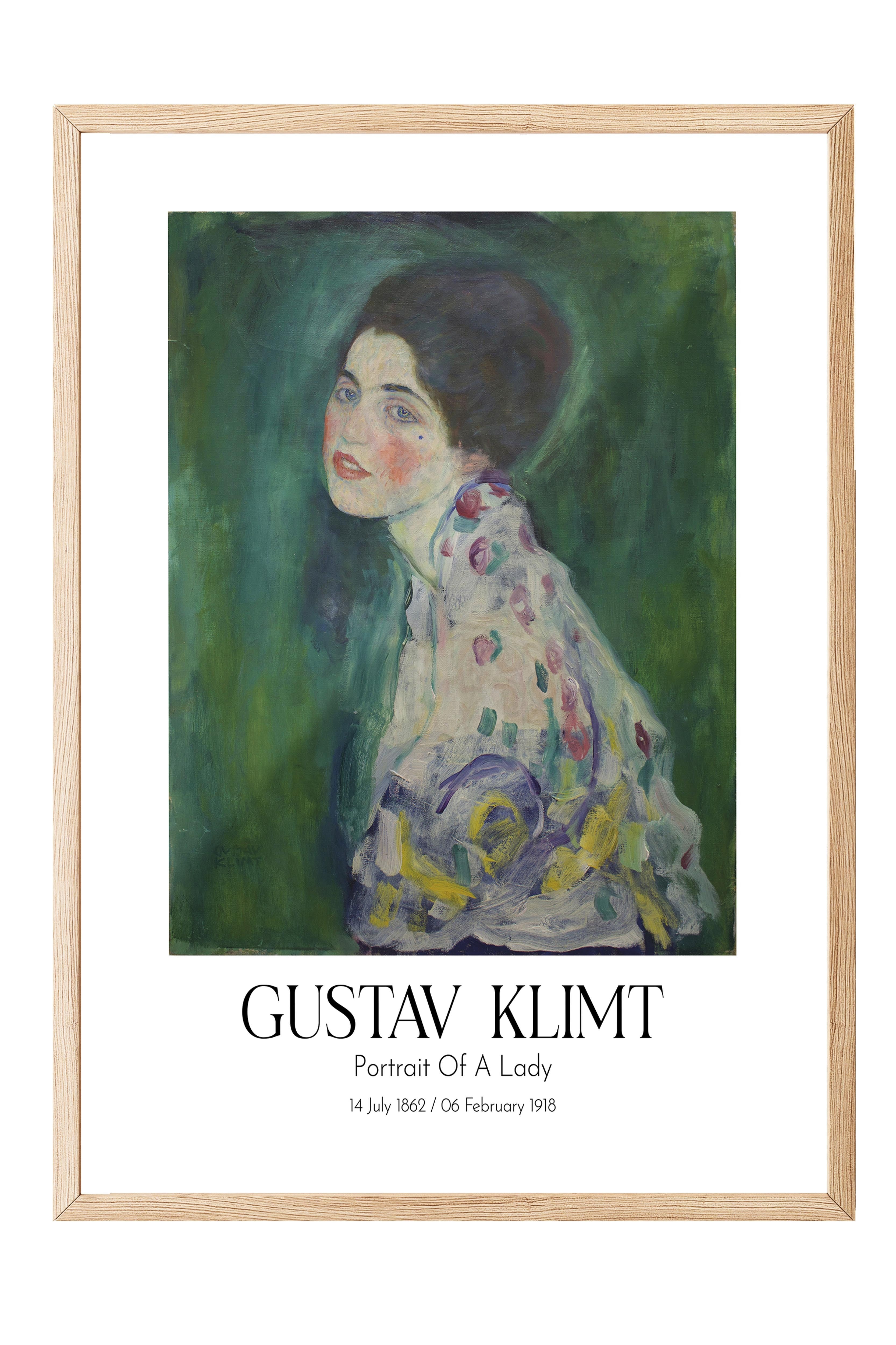 Gustav Klimt - Portrait Of A Lady, Ahşap Çerçeveli Tablo, Sanat Serisi NO:111981