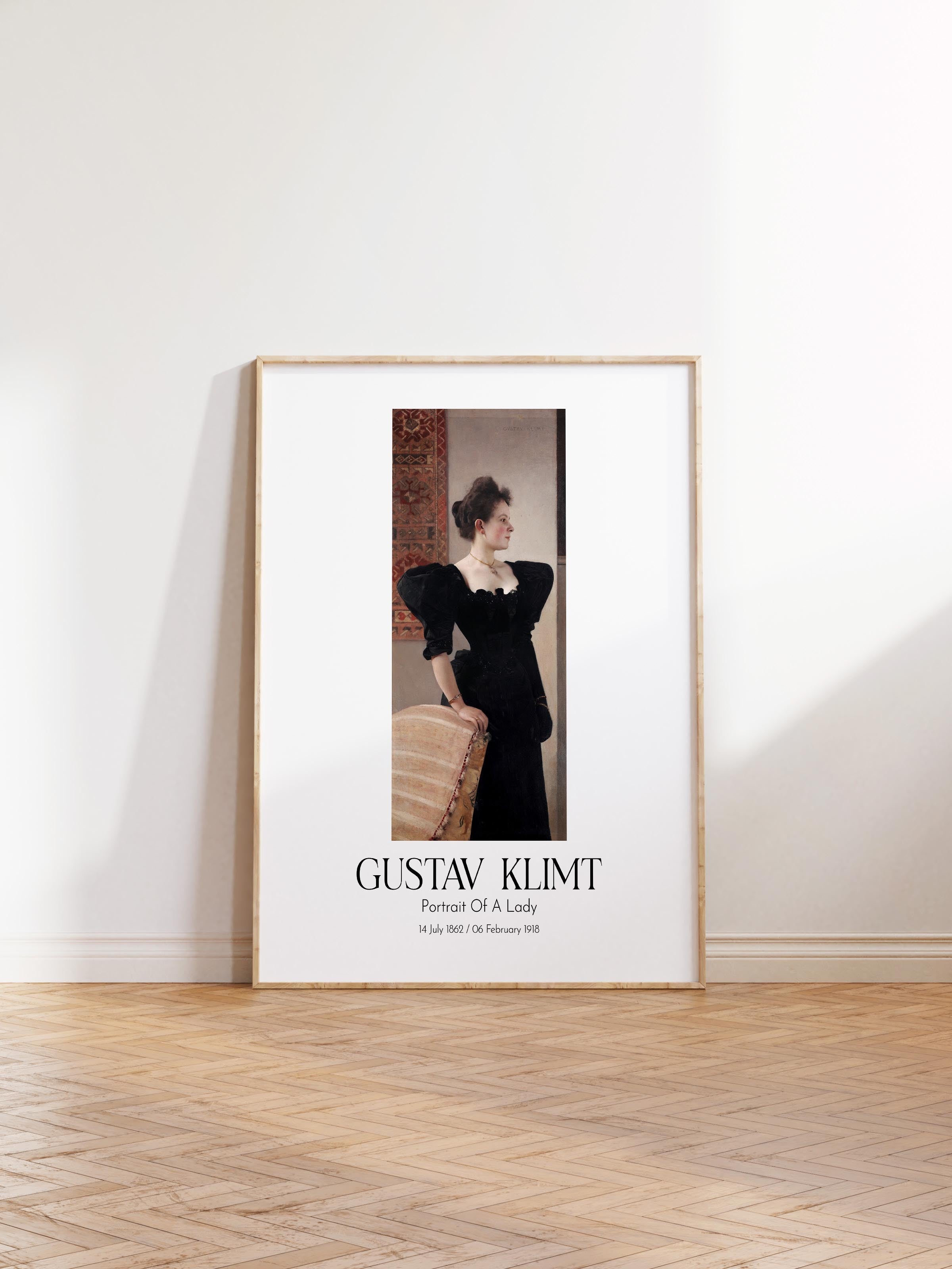 Gustav Klimt - Portrait Of A Lady, Ahşap Çerçeveli Tablo, Sanat Serisi NO:112004