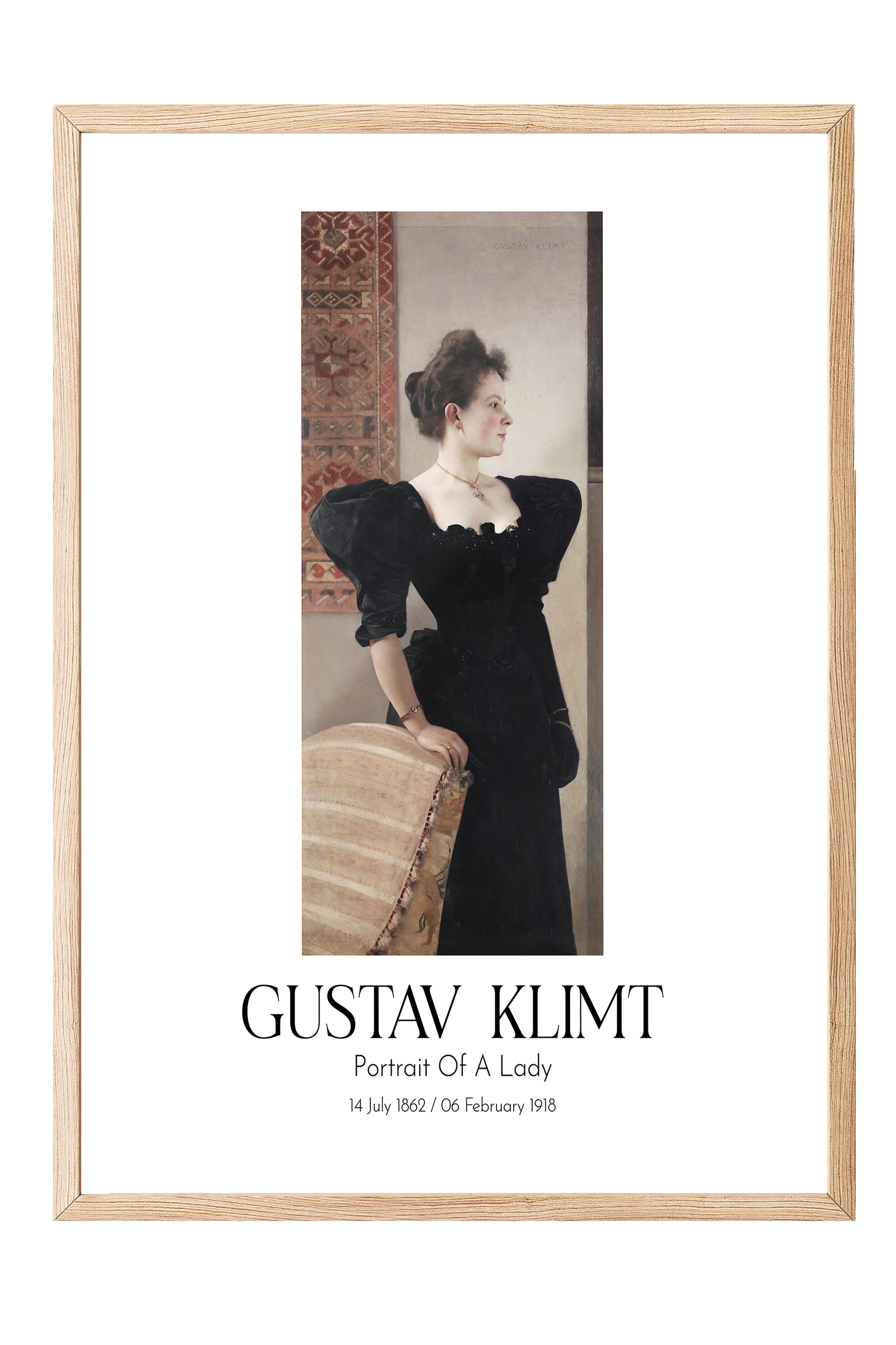 Gustav Klimt - Portrait Of A Lady, Ahşap Çerçeveli Tablo, Sanat Serisi NO:112004
