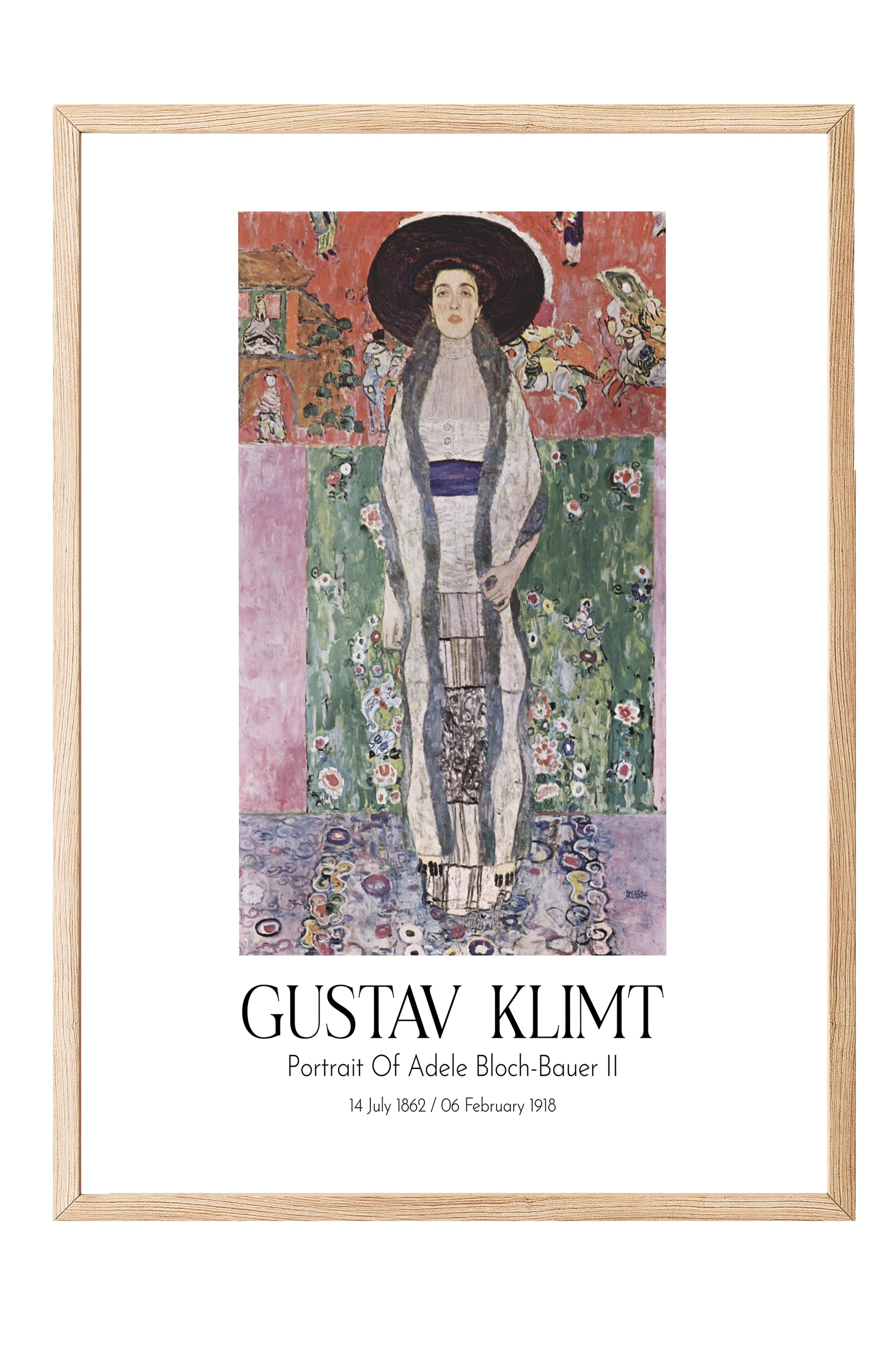 Gustav Klimt - Portrait Of Adele Bloch-Bauer II, Ahşap Çerçeveli Tablo, Sanat Serisi NO:111999