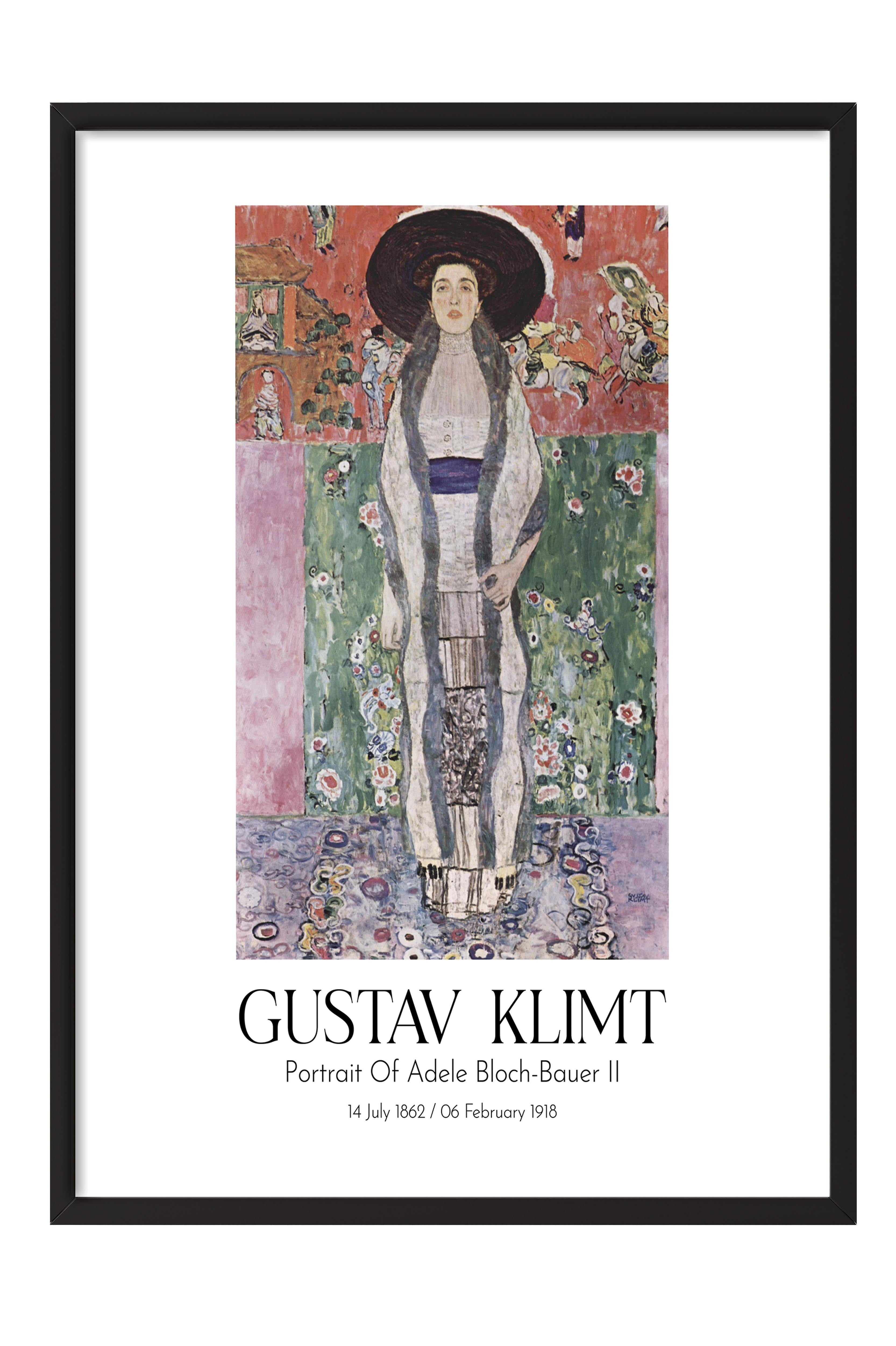 Gustav Klimt - Portrait Of Adele Bloch-Bauer II, Siyah Çerçeveli Tablo, Sanat Serisi NO:111999