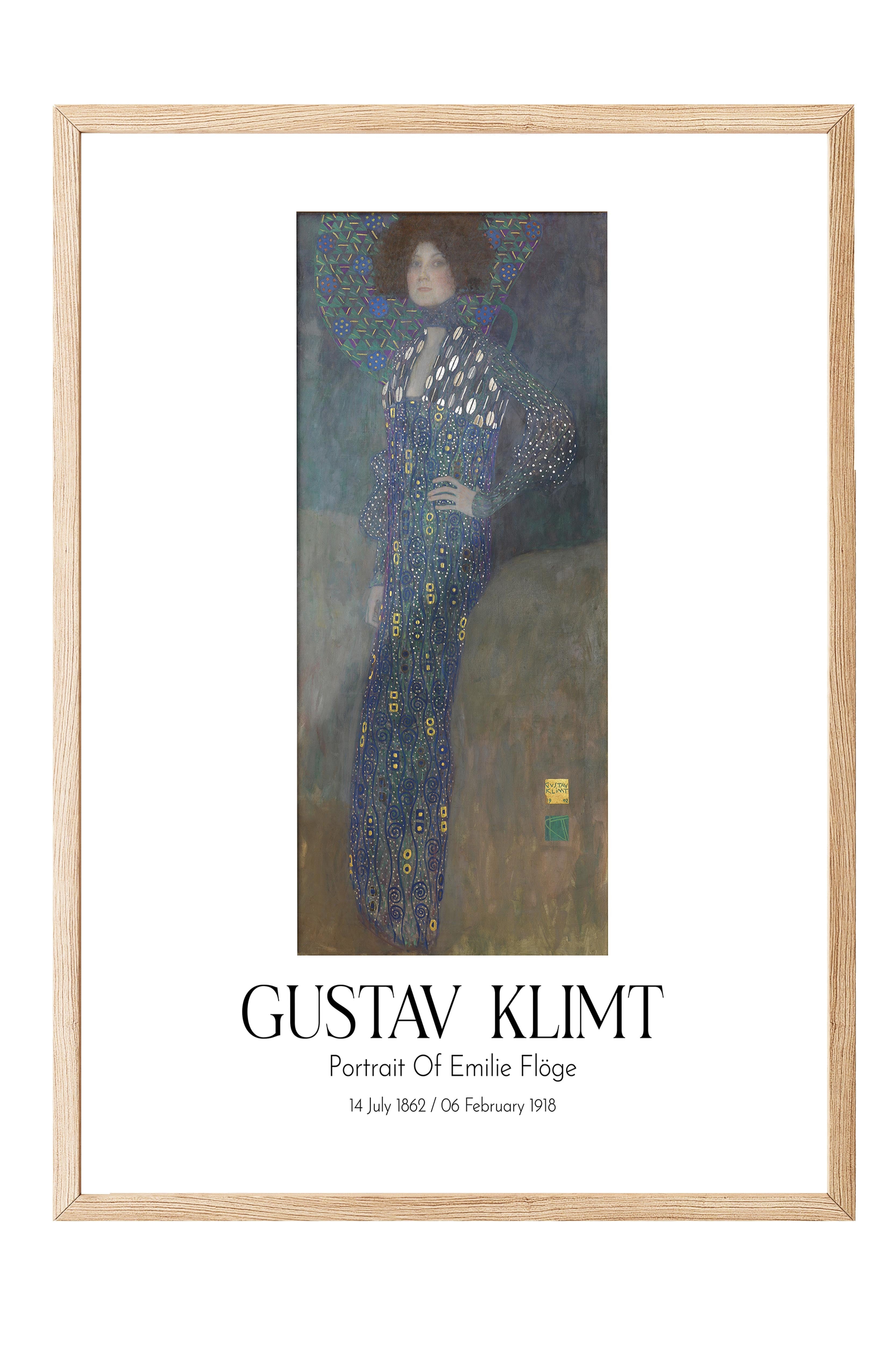 Gustav Klimt - Portrait Of Emilie Flöge, Ahşap Çerçeveli Tablo, Sanat Serisi NO:112000