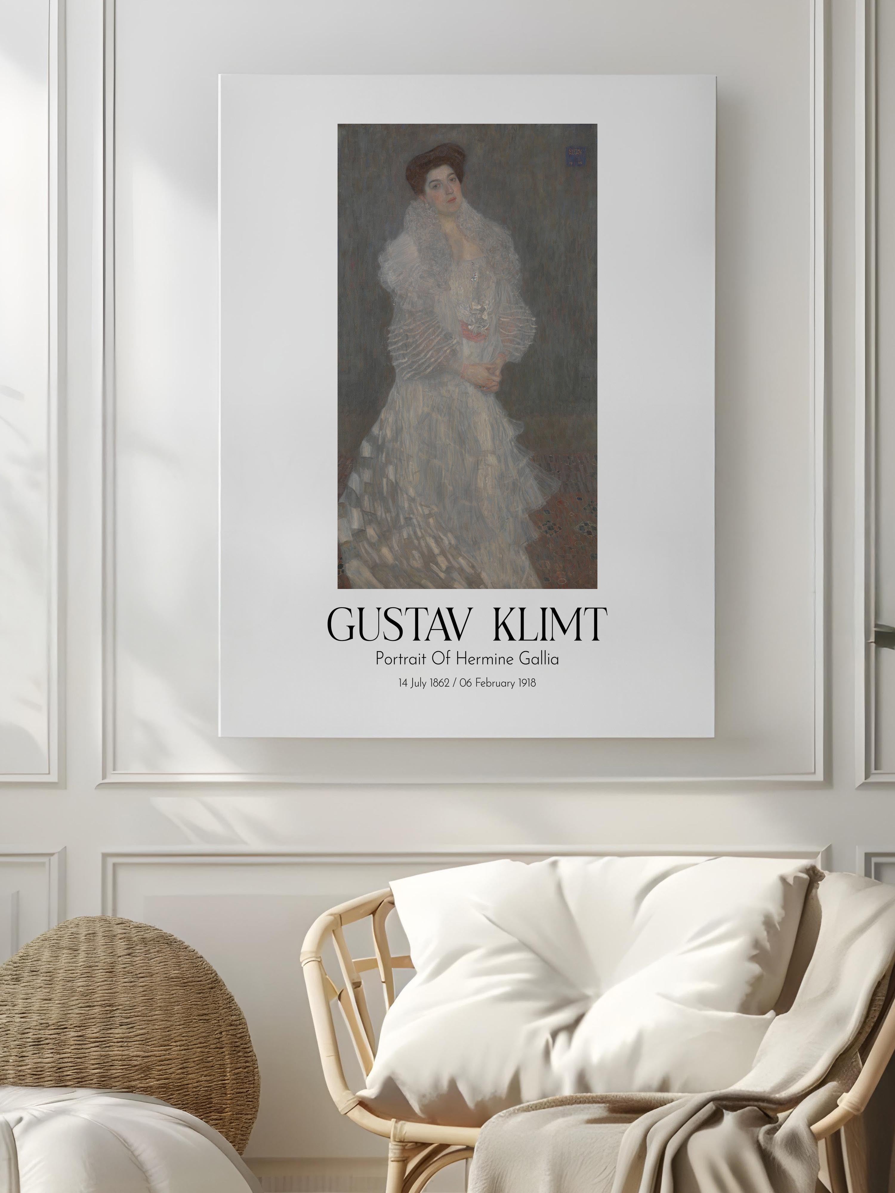 Gustav Klimt - Portrait Of Hermine Gallia, Kanvas Tablo, Sanat Serisi NO:111983