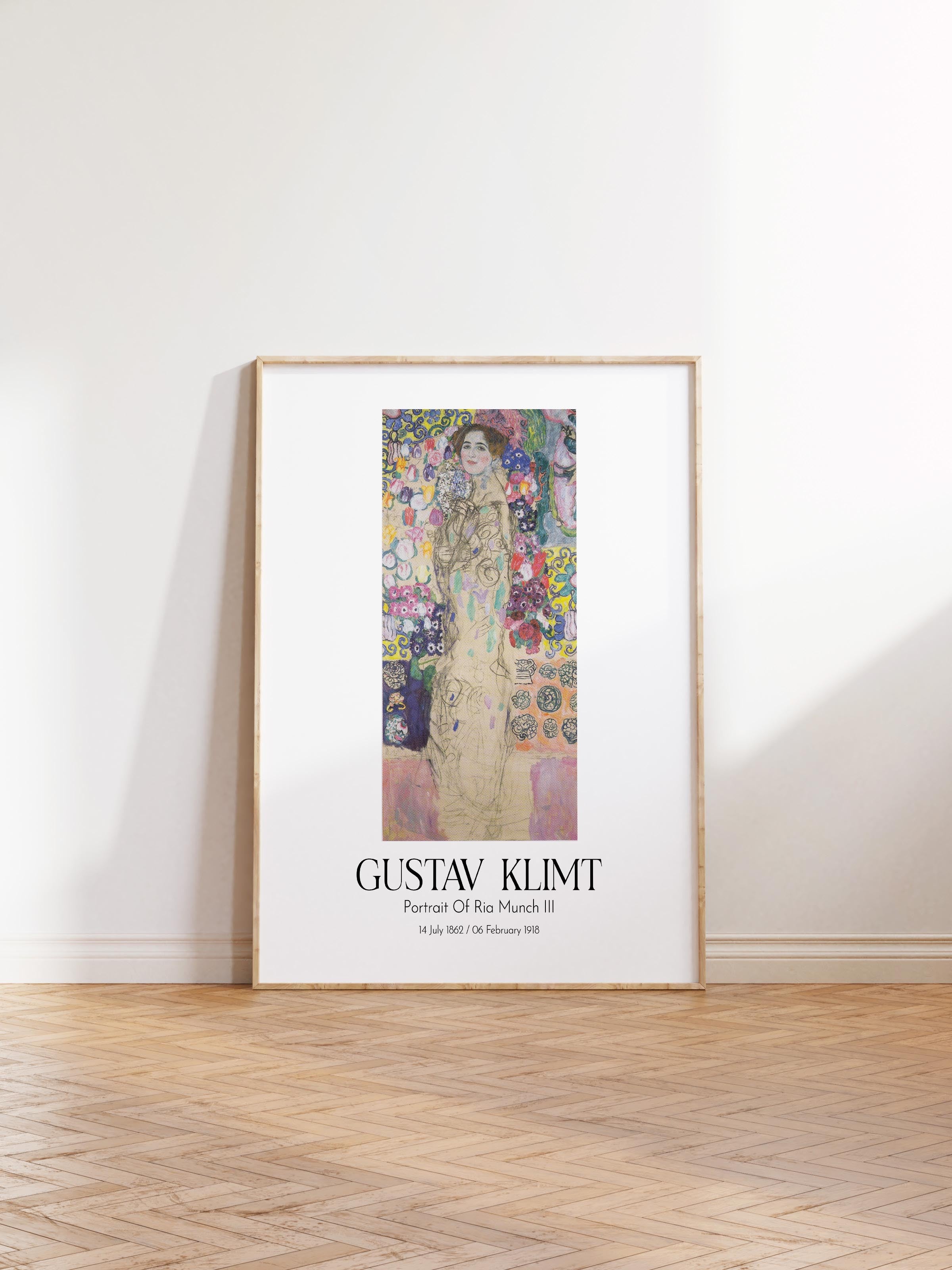 Gustav Klimt - Portrait Of Ria Munch III, Ahşap Çerçeveli Tablo, Sanat Serisi NO:111993