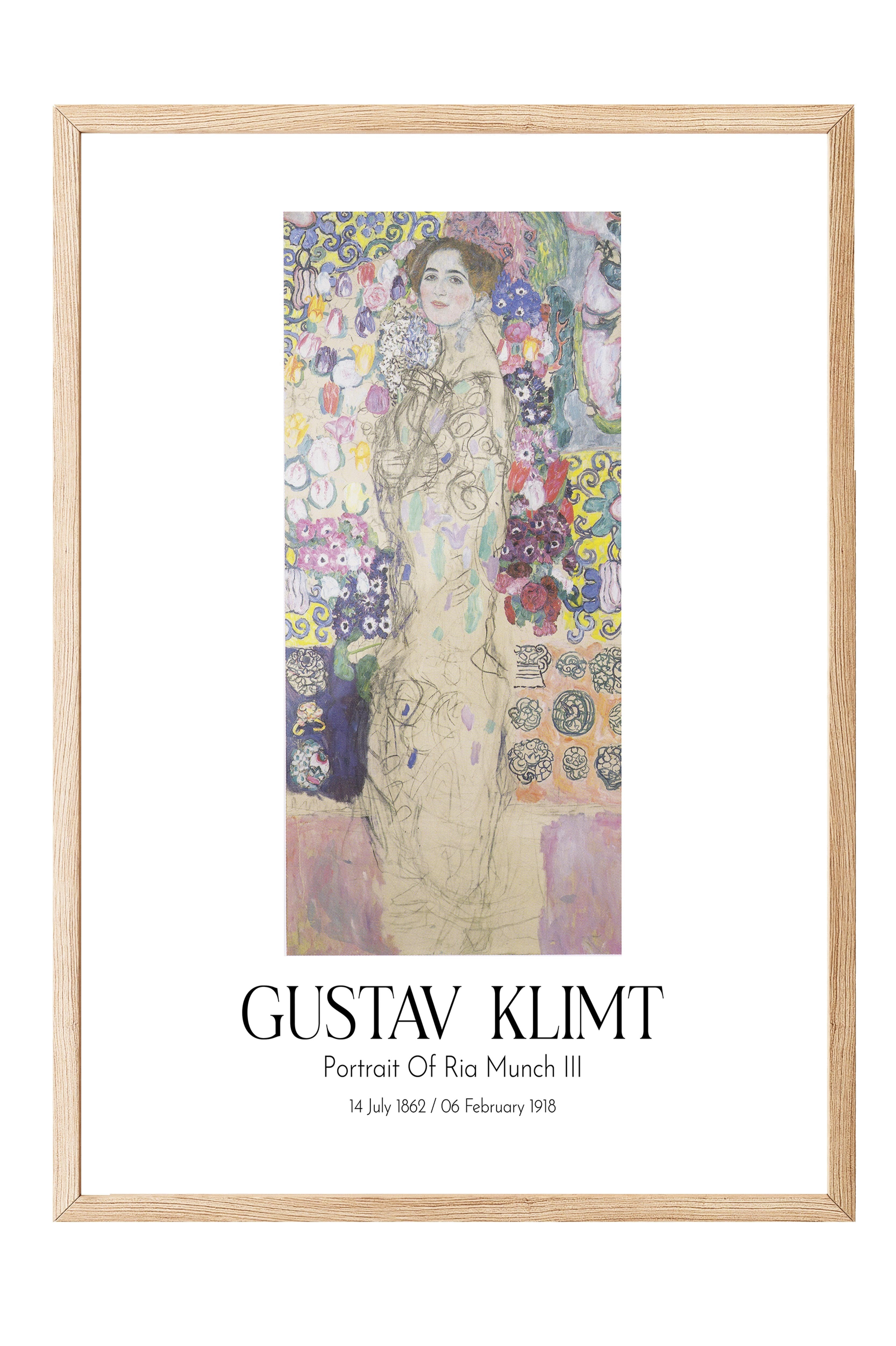 Gustav Klimt - Portrait Of Ria Munch III, Ahşap Çerçeveli Tablo, Sanat Serisi NO:111993