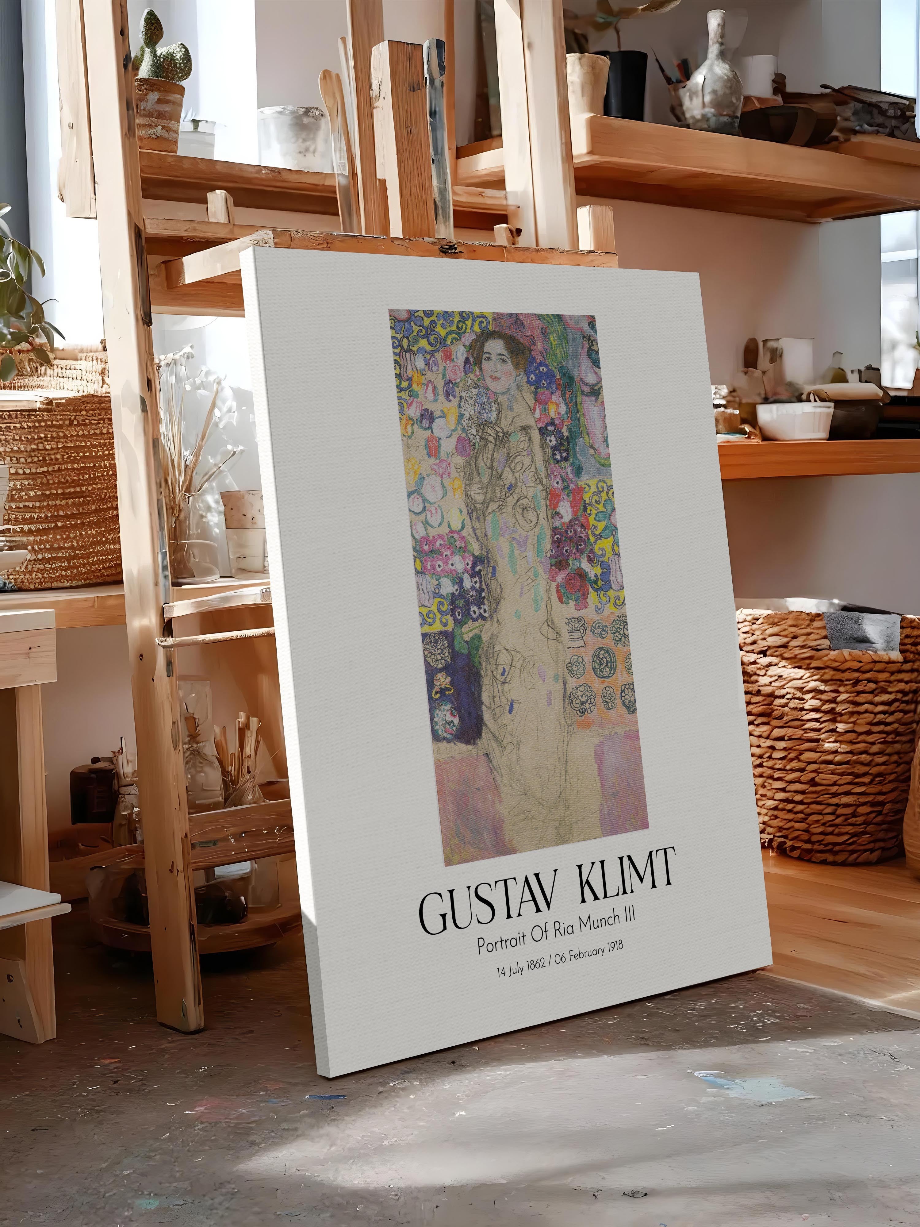 Gustav Klimt - Portrait Of Ria Munch III, Kanvas Tablo, Sanat Serisi NO:111993