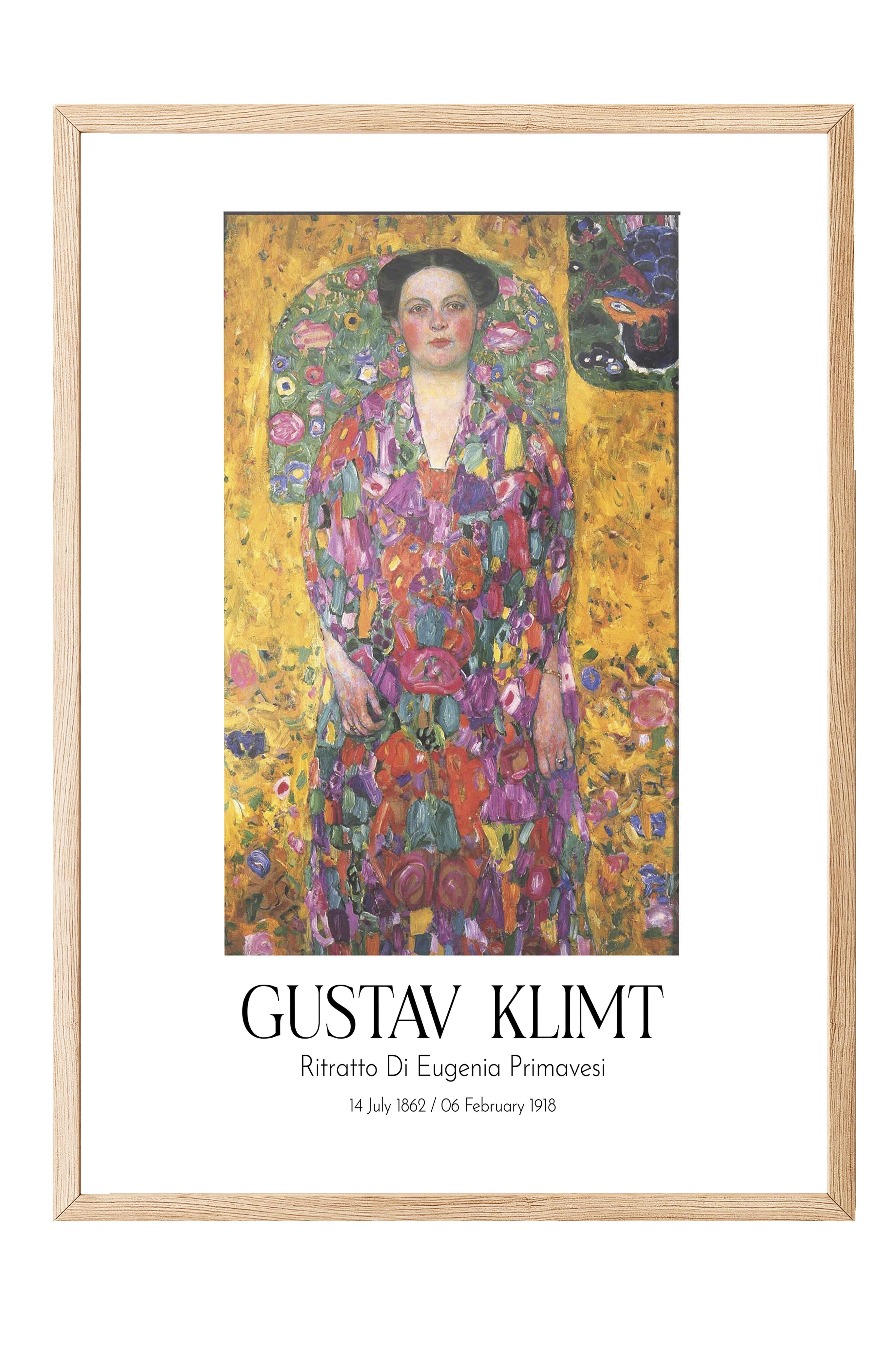 Gustav Klimt - Ritratto Di Eugenia Primavesi, Ahşap Çerçeveli Tablo, Sanat Serisi NO:112001