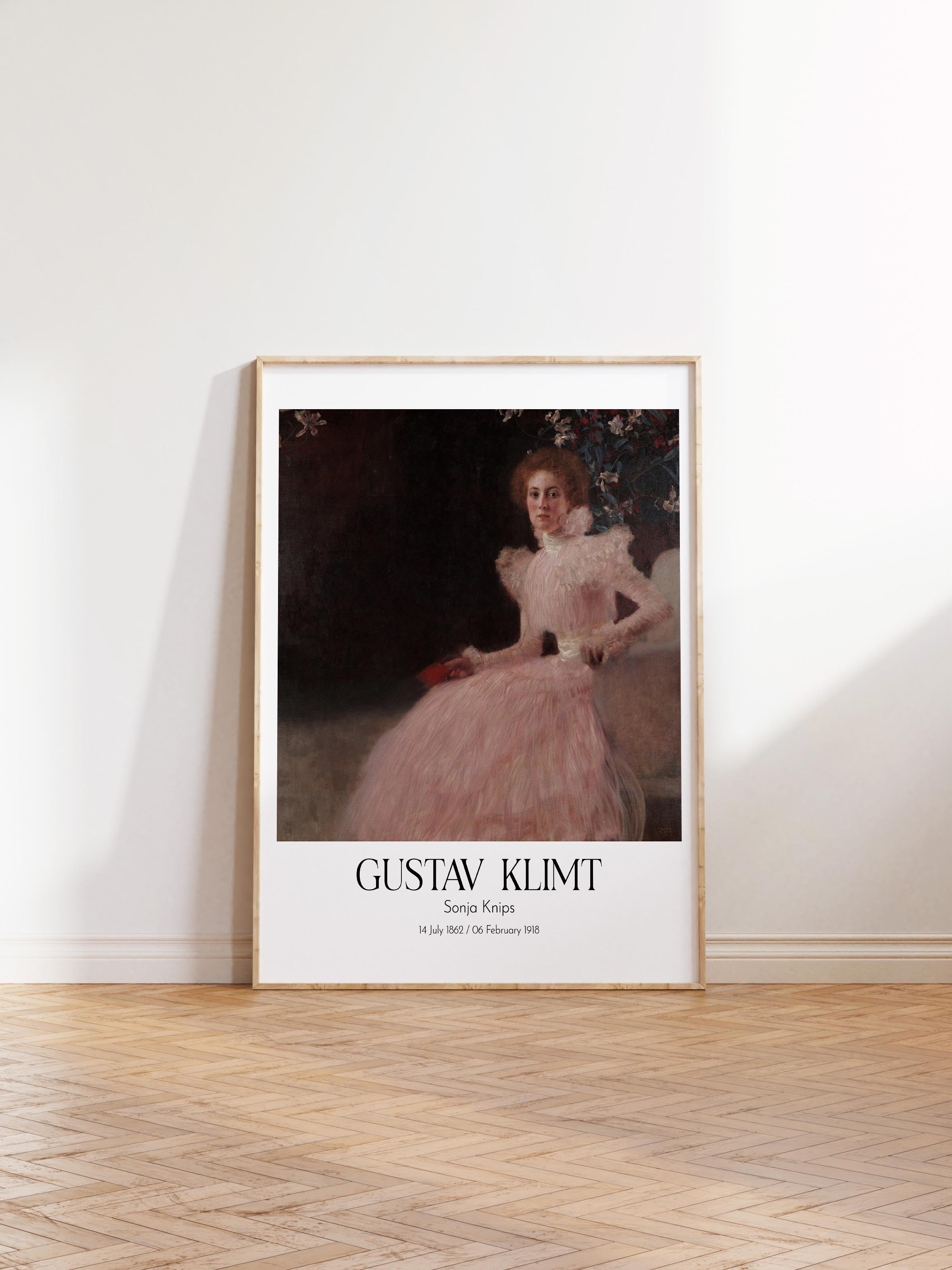 Gustav Klimt - Sonja Knips, Ahşap Çerçeveli Tablo, Sanat Serisi NO:112002
