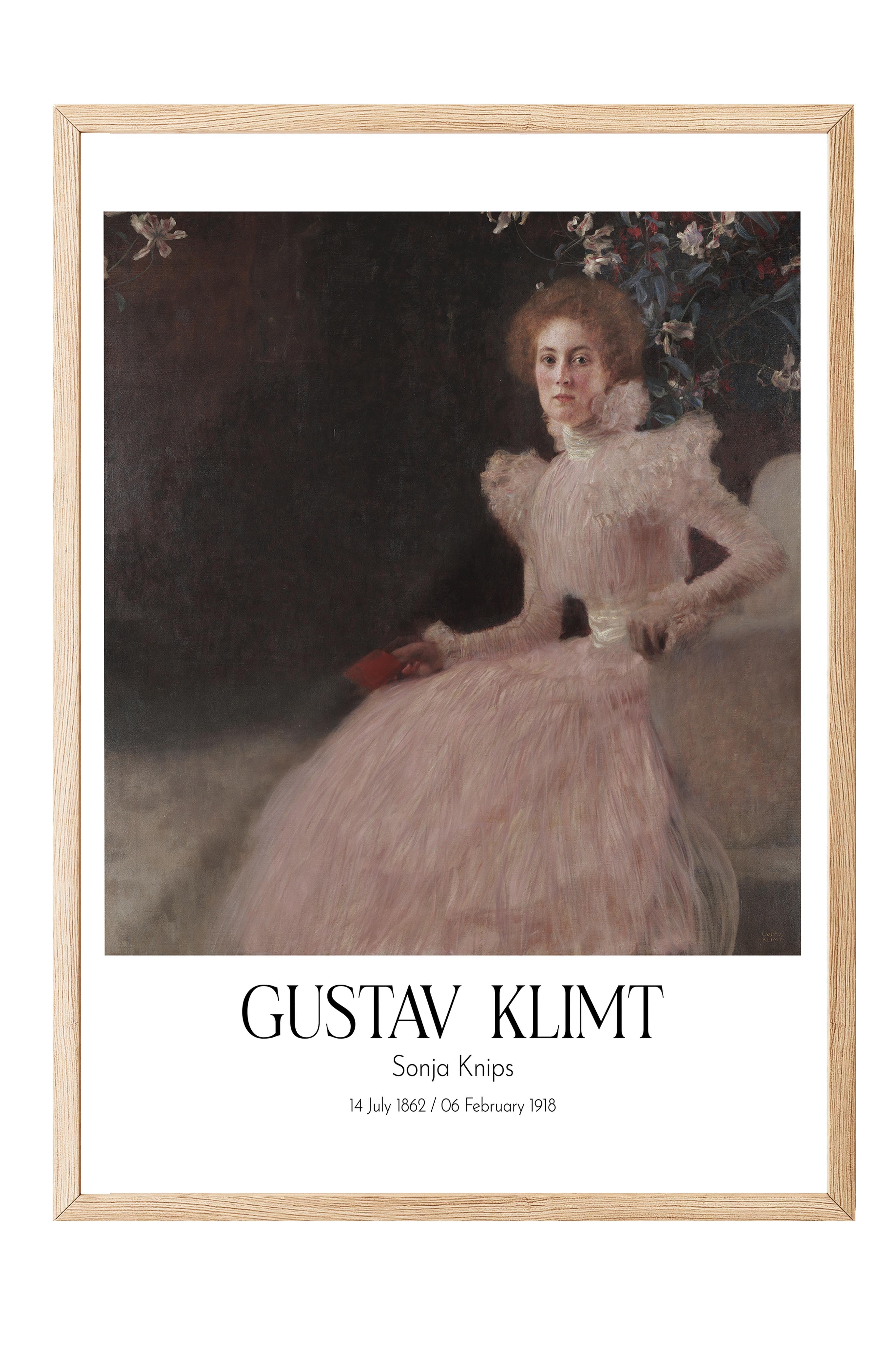 Gustav Klimt - Sonja Knips, Ahşap Çerçeveli Tablo, Sanat Serisi NO:112002