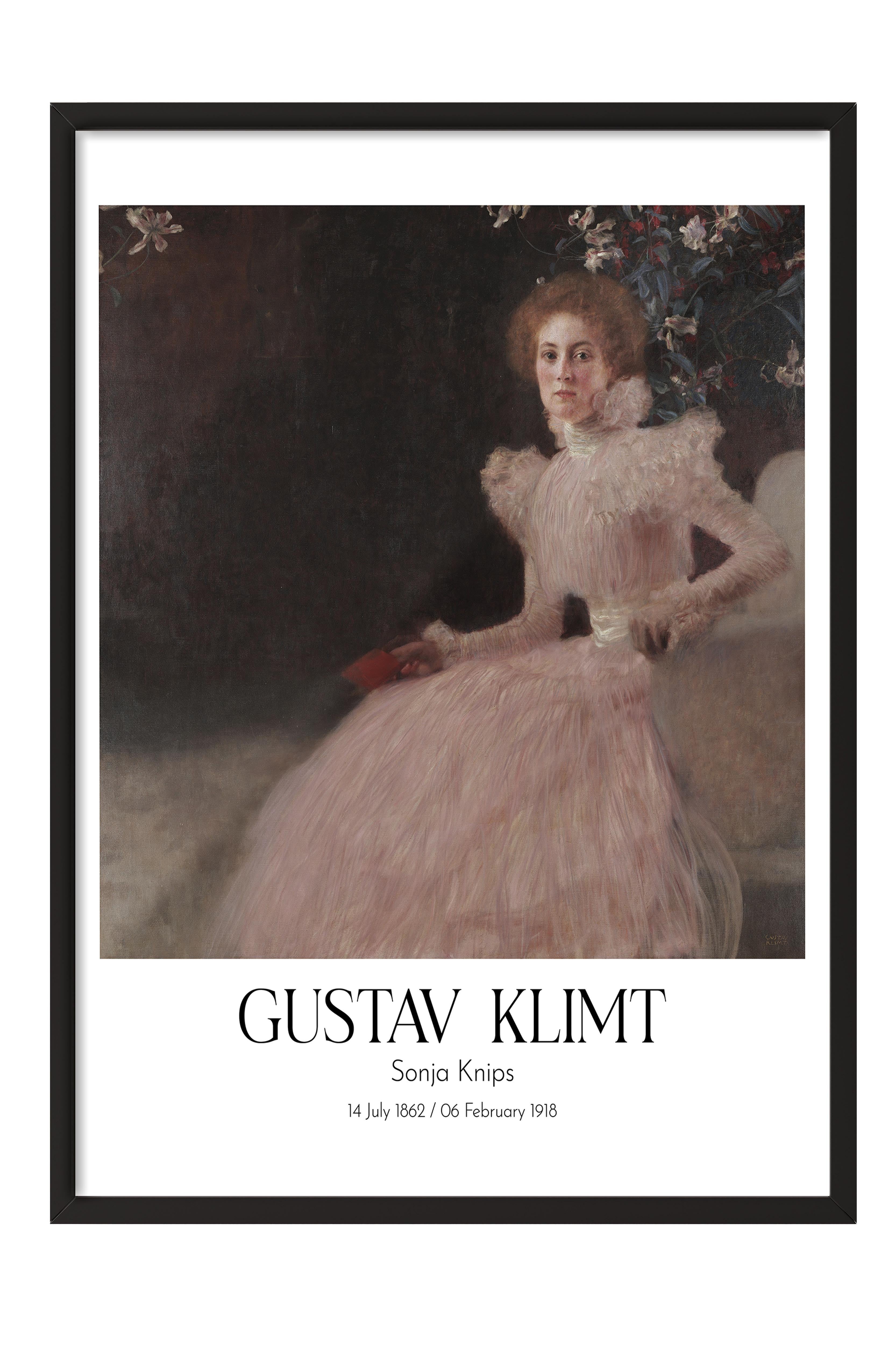 Gustav Klimt - Sonja Knips, Siyah Çerçeveli Tablo, Sanat Serisi NO:112002