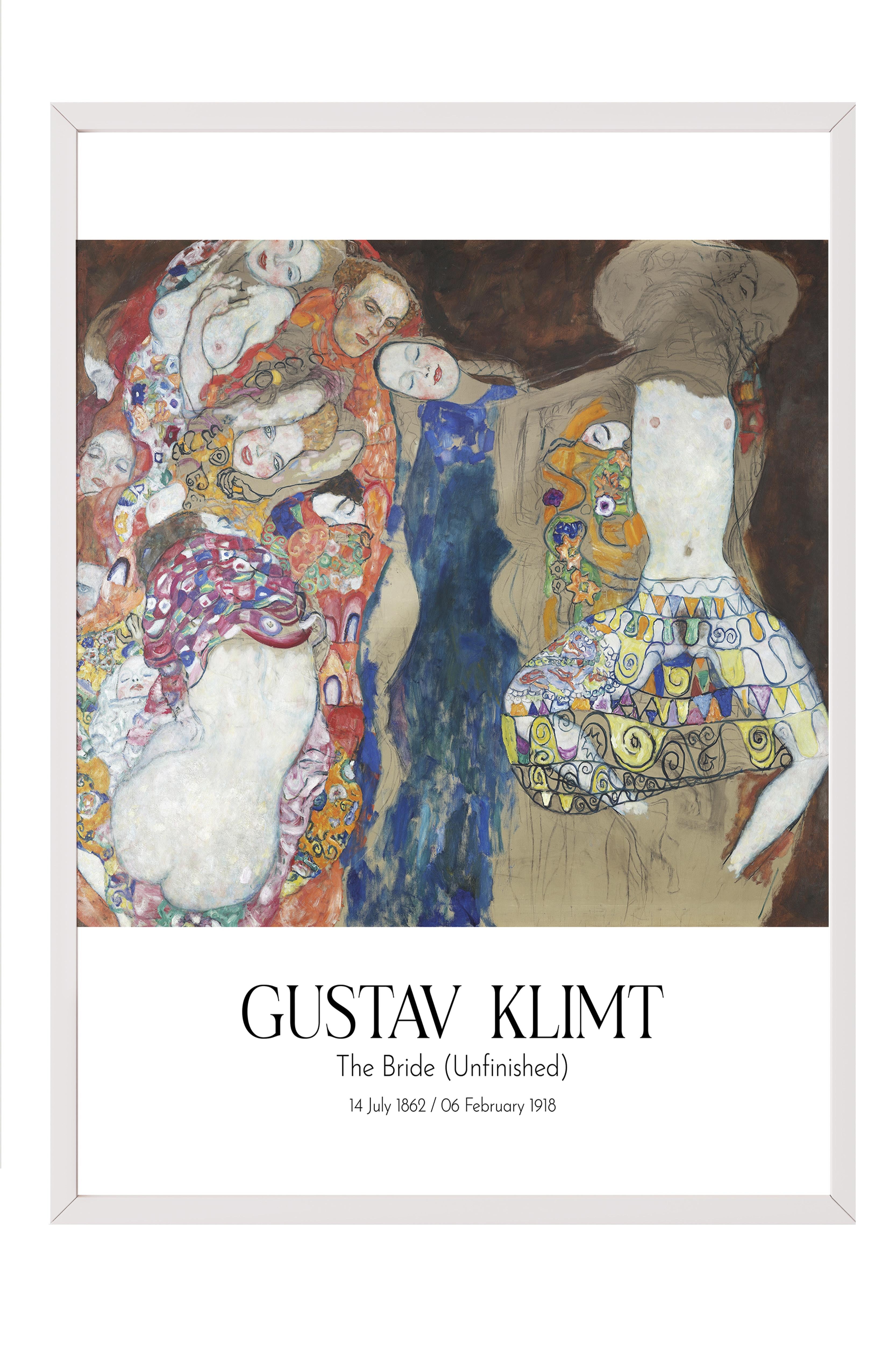 Gustav Klimt - The Bride (Unfinished), Beyaz Çerçeveli Tablo, Sanat Serisi NO:111984