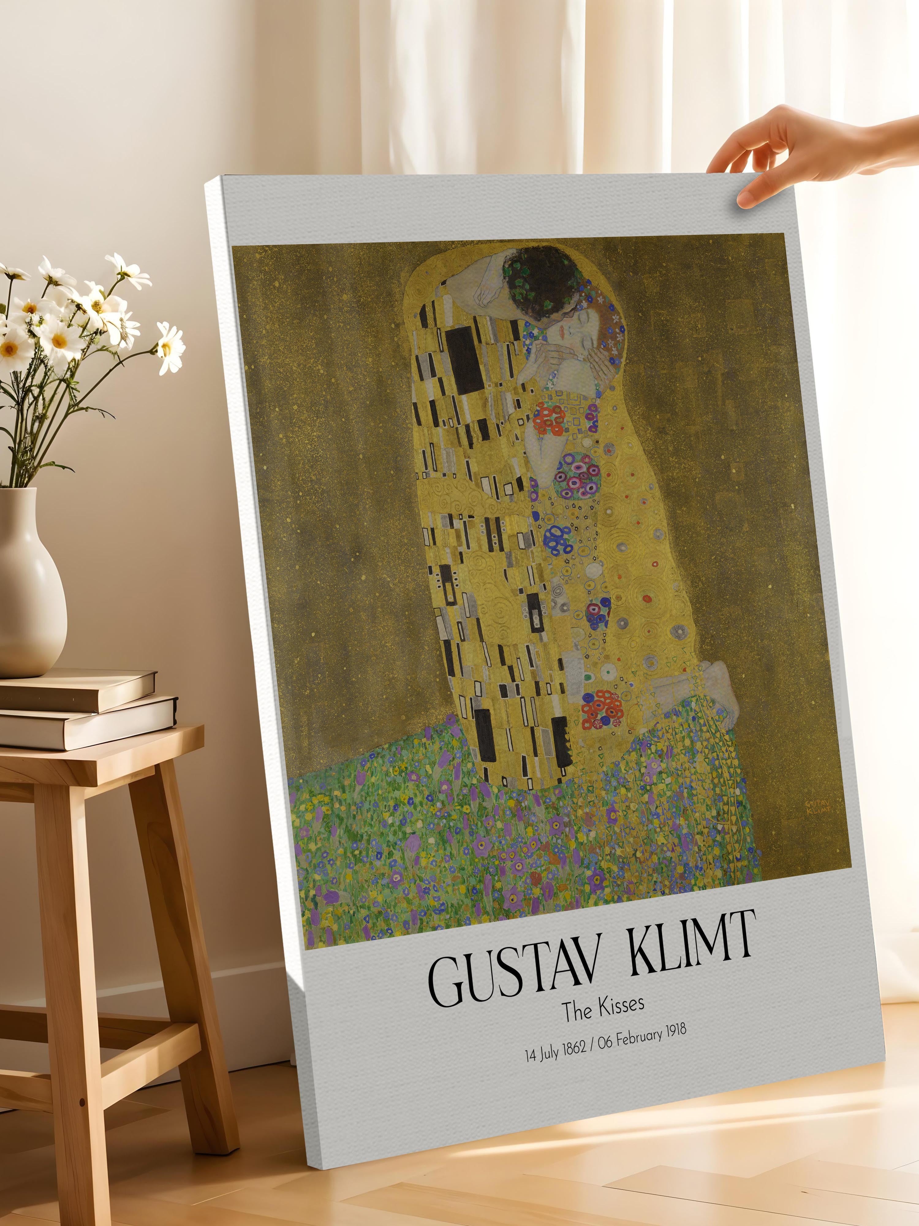Gustav Klimt - The Kisses, Kanvas Tablo, Sanat Serisi NO:112003