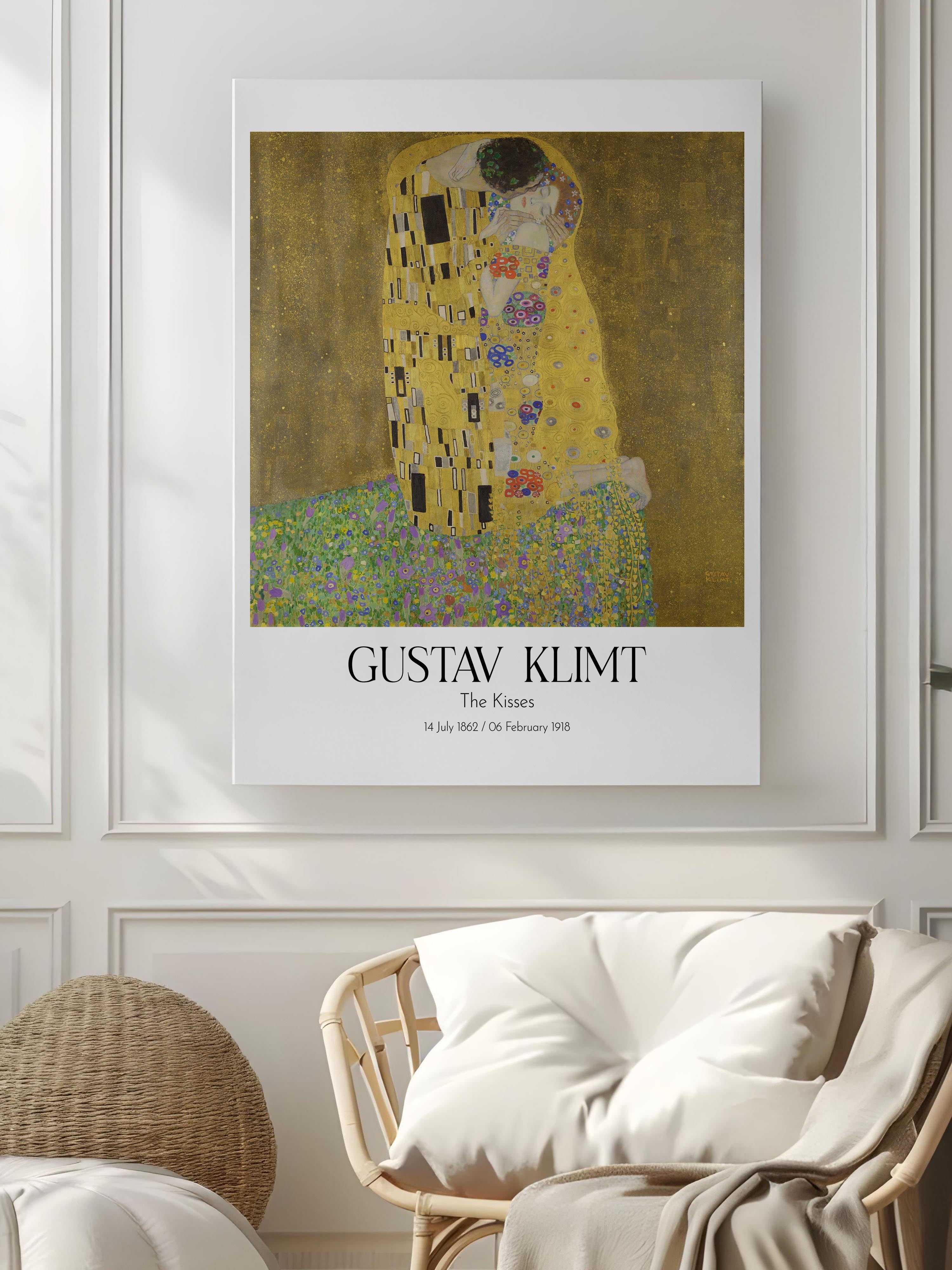 Gustav Klimt - The Kisses, Kanvas Tablo, Sanat Serisi NO:112003