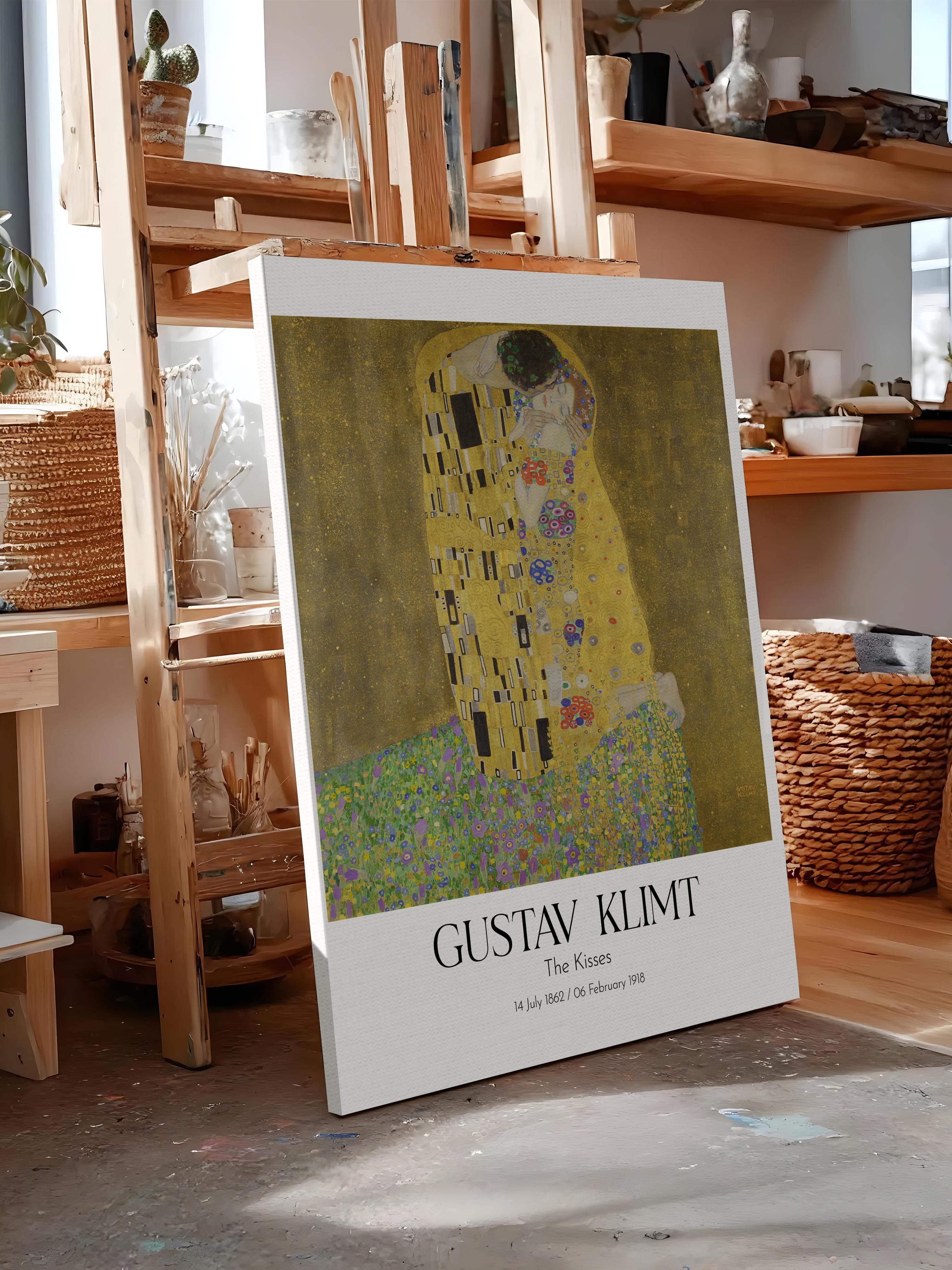 Gustav Klimt - The Kisses, Kanvas Tablo, Sanat Serisi NO:112003