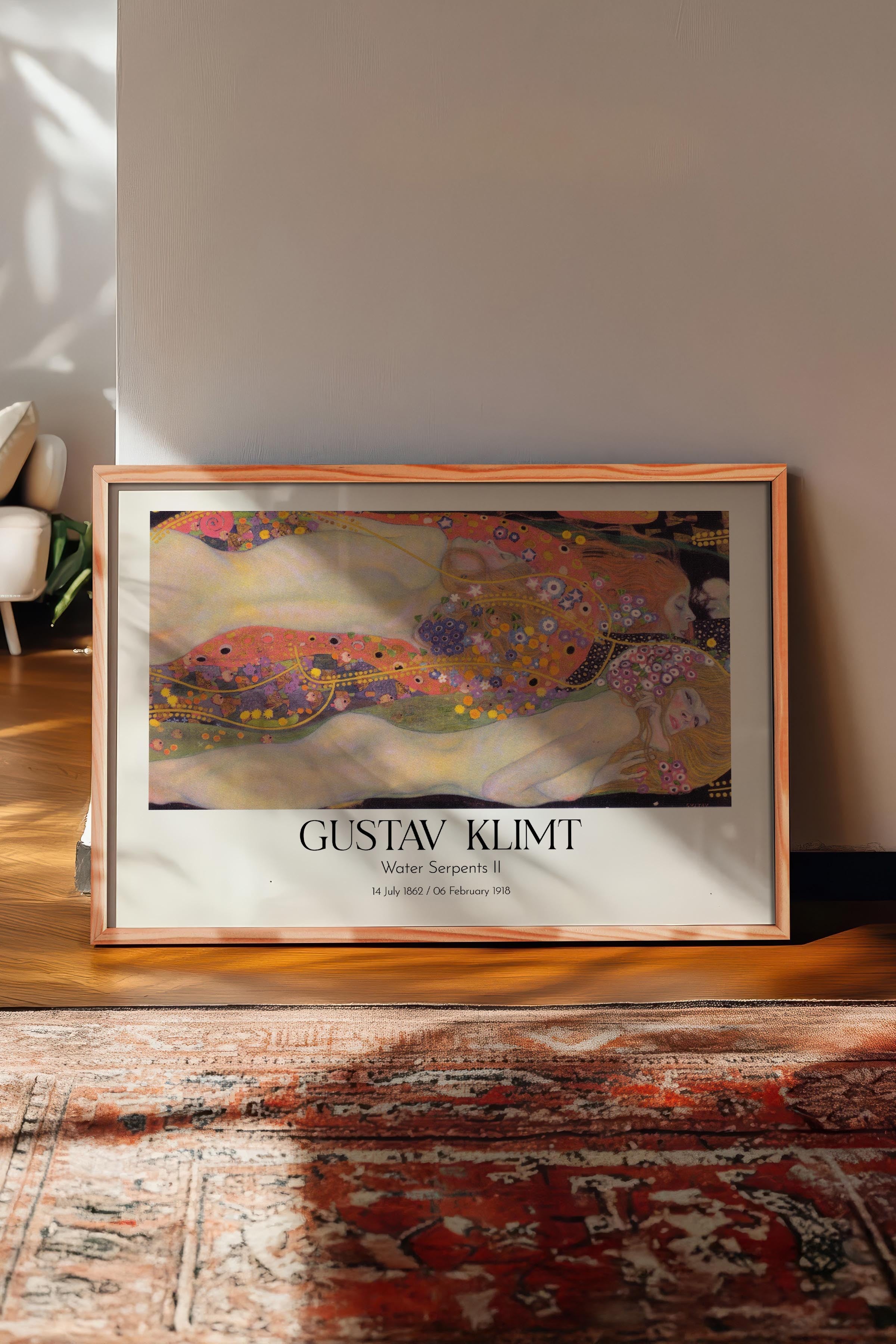 Gustav Klimt - Water Serpents Iı, Ahşap Çerçeveli Tablo, Sanat Serisi NO:112005