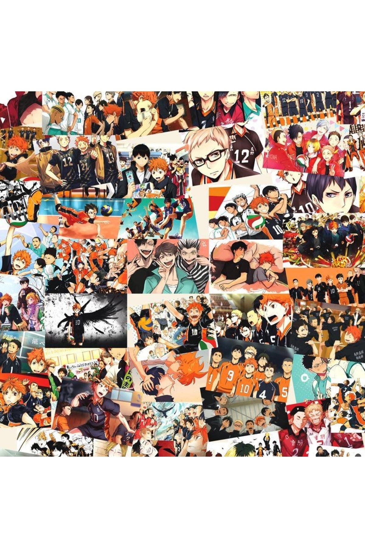 Haikyuu Duvar Posteri Seti - Arkası Yapışkanlı Kolaj Set - 100 Adet - Anime Poster Seti - 10cm*15cm