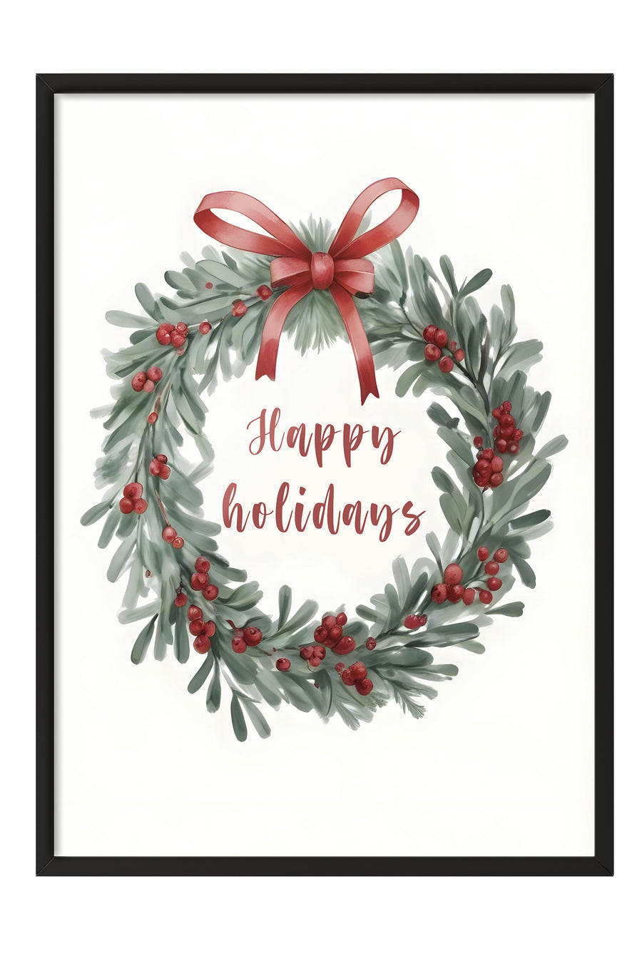 Happy holidays Yılbaşı Poster – Siyah Çerçeveli Tablo