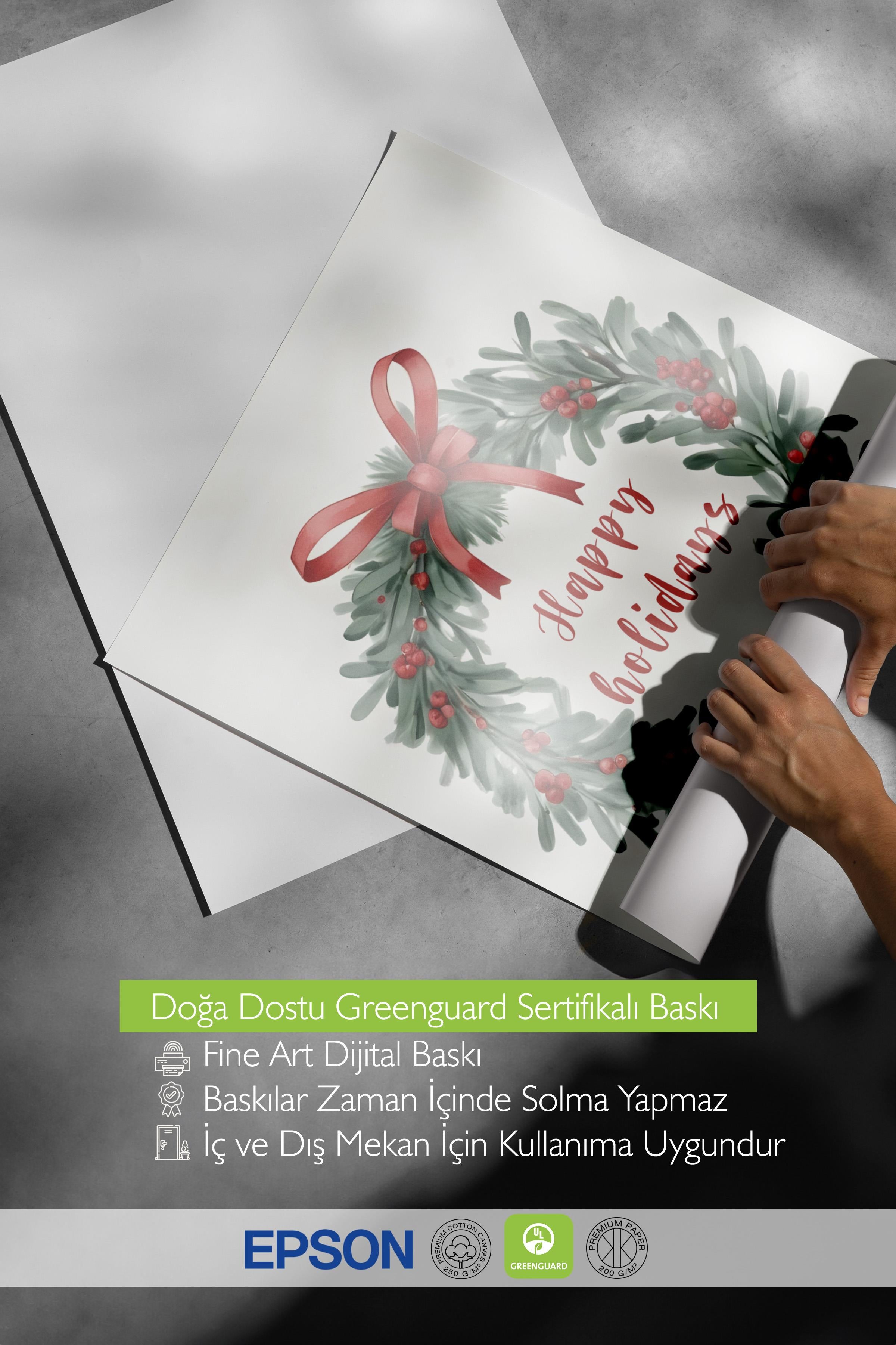 Happy Holidays Poster, Çerçevesiz Duvar Posteri, Yılbaşı Duvar Tablosu Comfort Serisi NO:108516