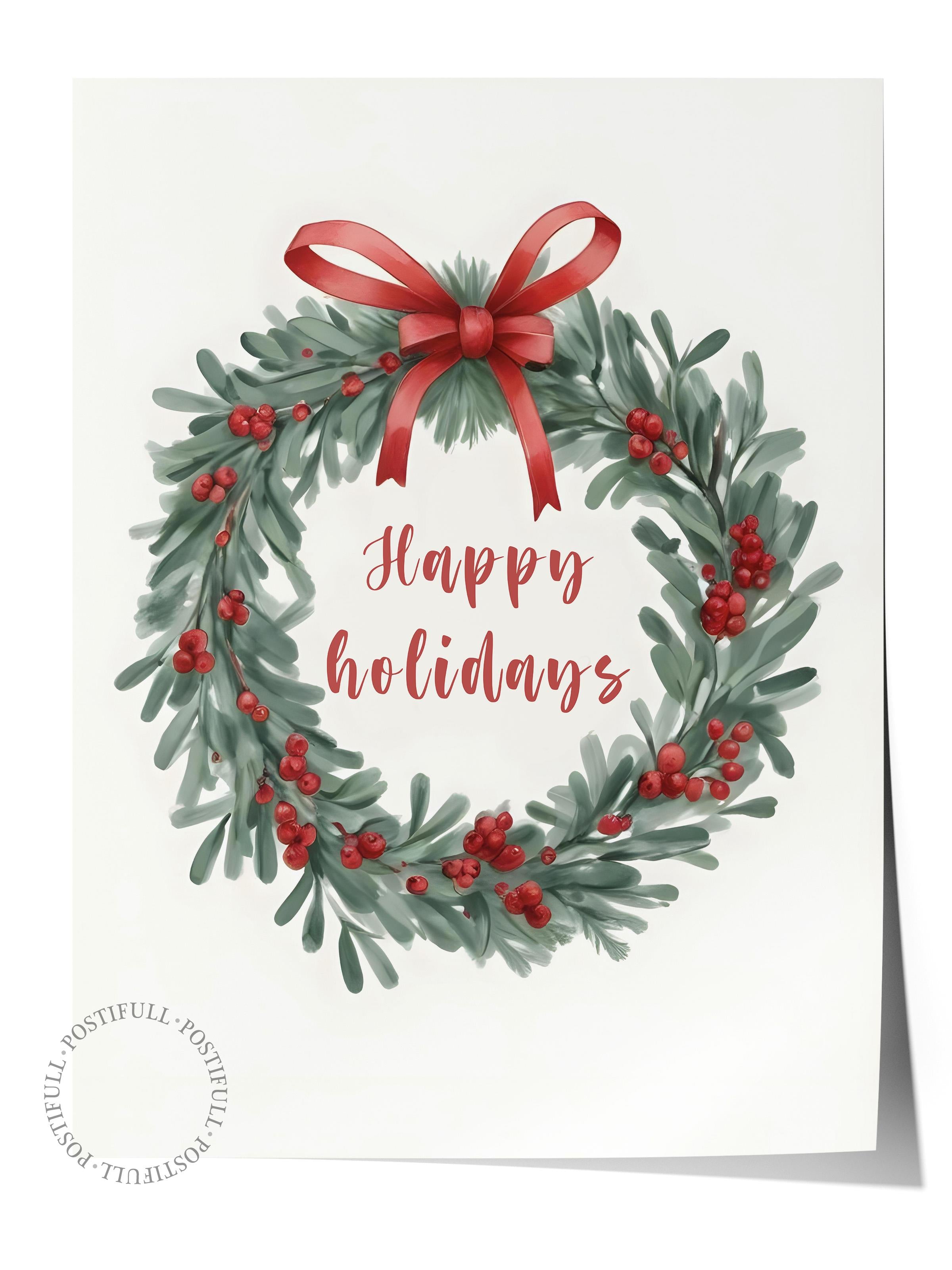 Happy Holidays Poster, Çerçevesiz Duvar Posteri, Yılbaşı Duvar Tablosu Comfort Serisi NO:108516