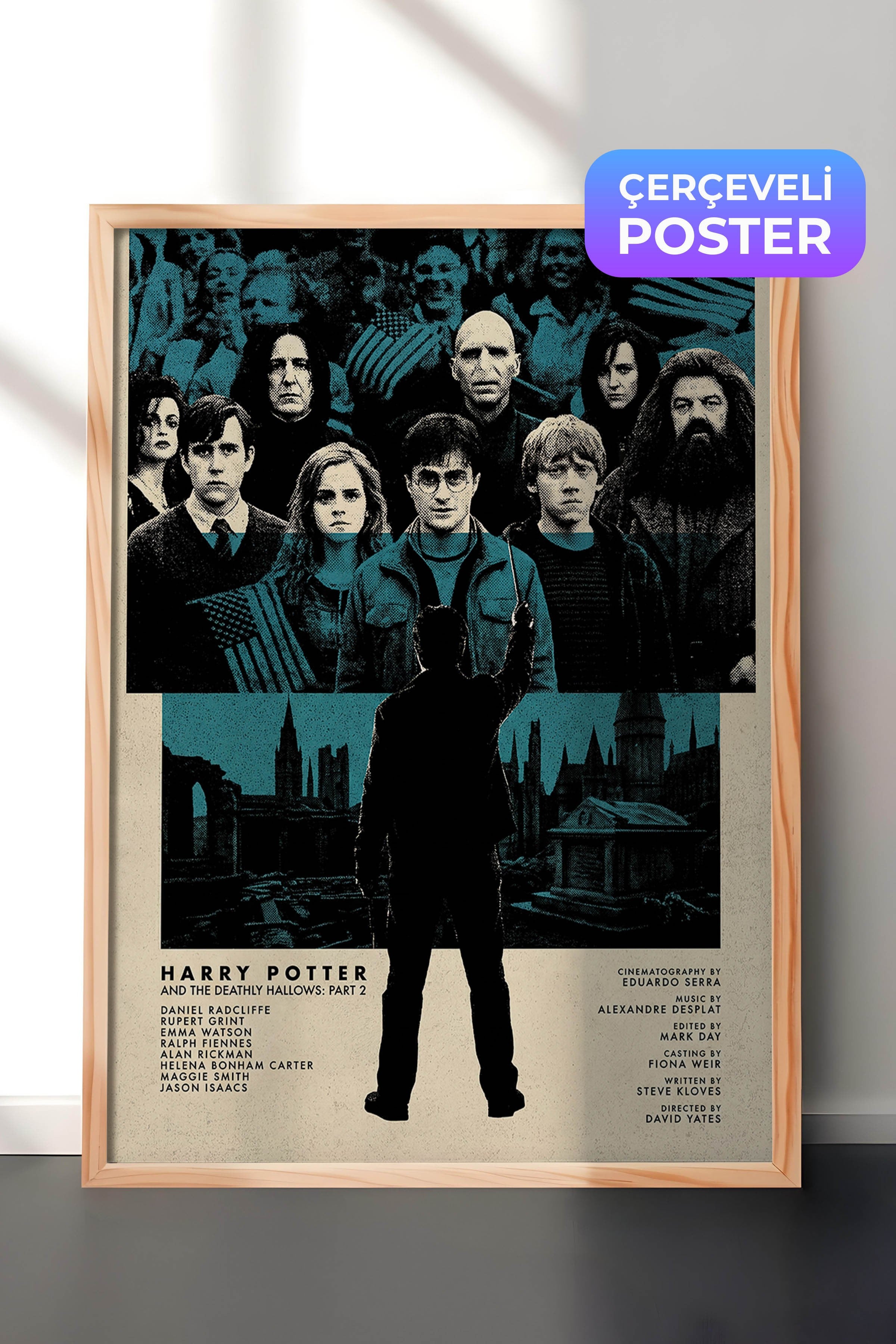 Harry Potter Ahşap Çerçeveli Poster, Sinema ve Dizi Tablo, Film Dizi Afişleri NO:112807