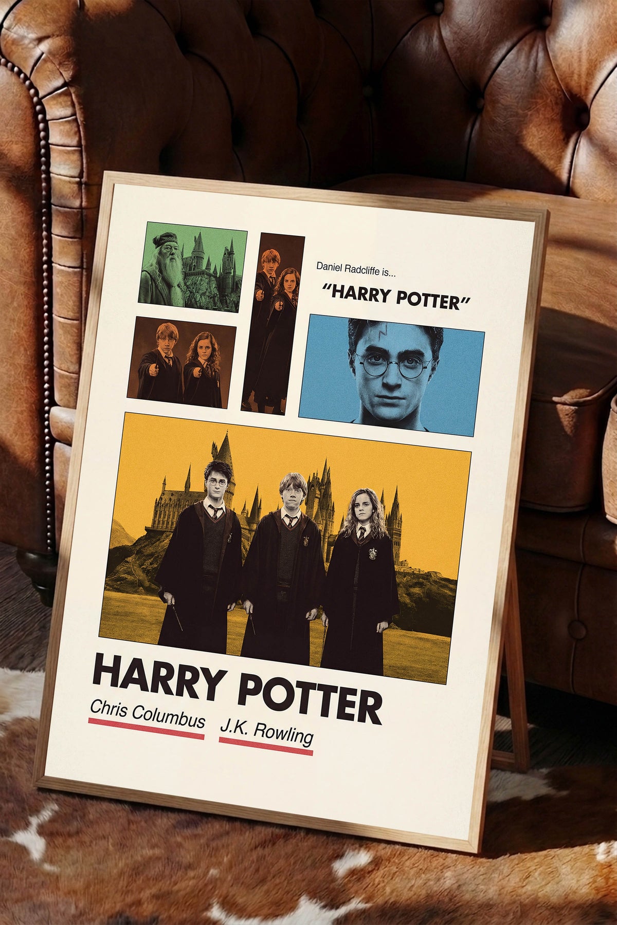 Harry Potter Ahşap Çerçeveli Poster, Sinema ve Dizi Tablo, Film Dizi Afişleri NO:112931